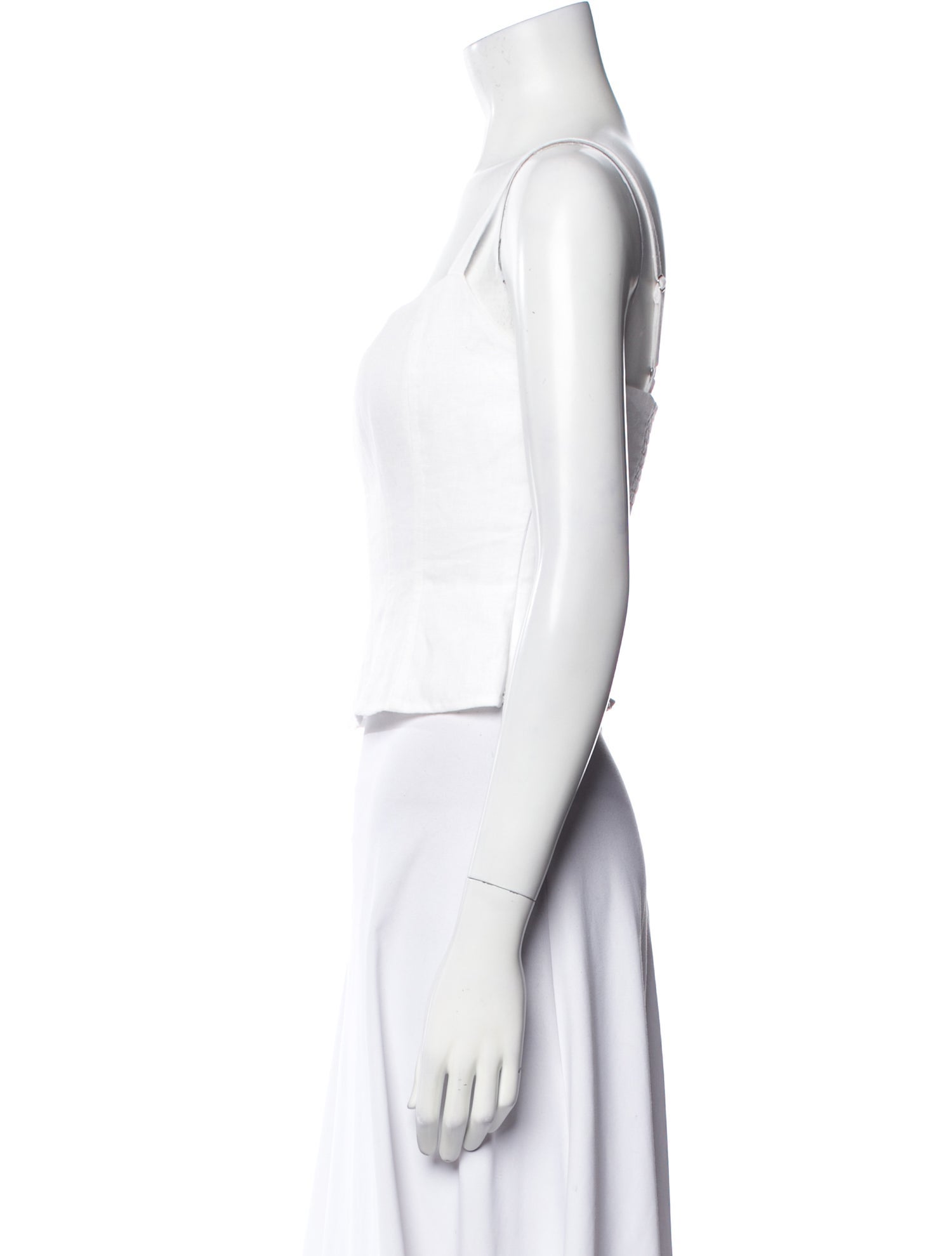 Reformation Linen Square Neckline Crop Top
