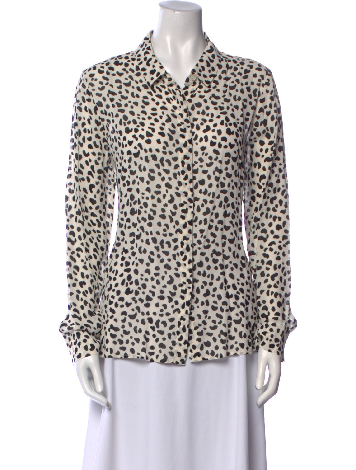 Reformation Animal Print Long Sleeve Button-Up Top w/ Tags