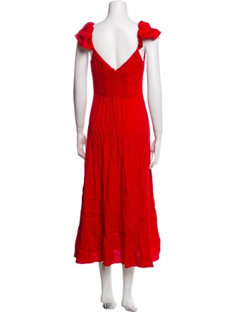 Reformation V-Neck Midi Length Dress