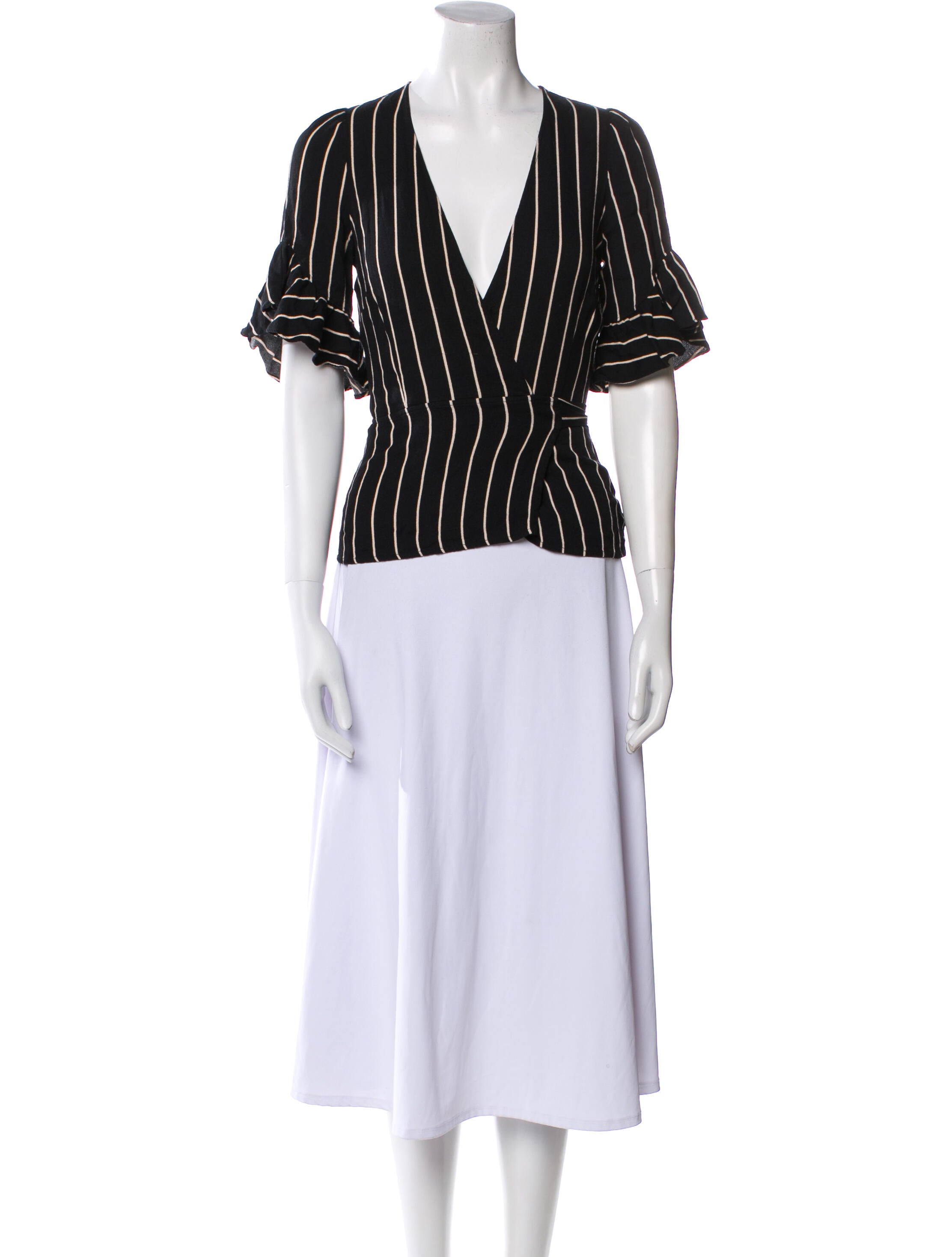 Reformation Striped V-Neck Top