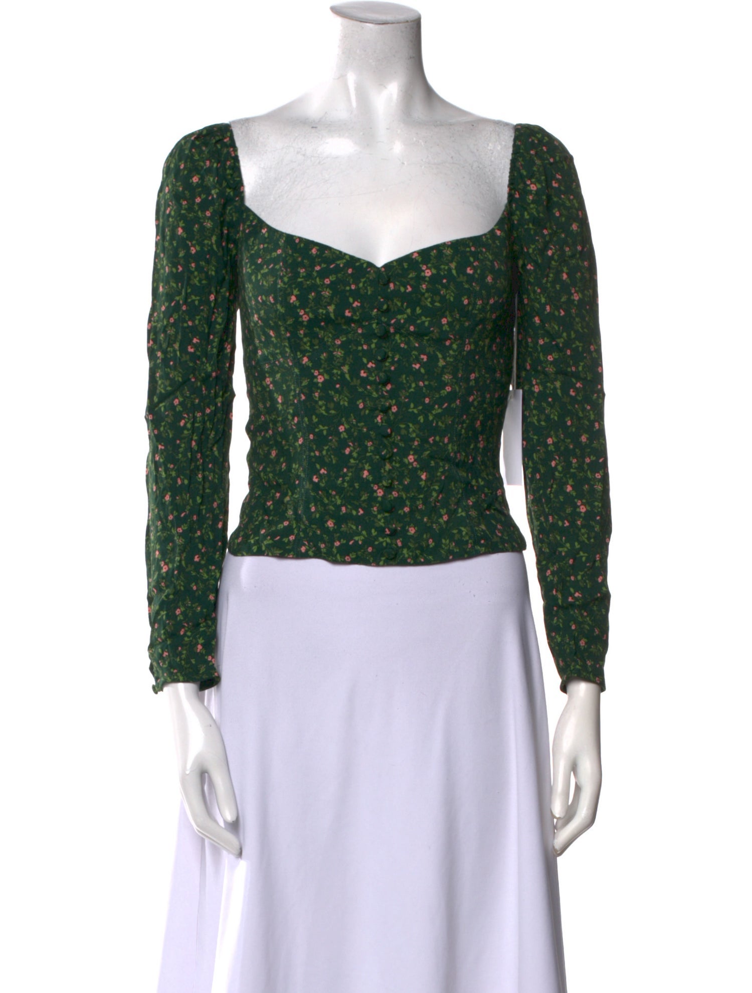 Reformation Floral Print Square Neckline Crop Top w/ Tags