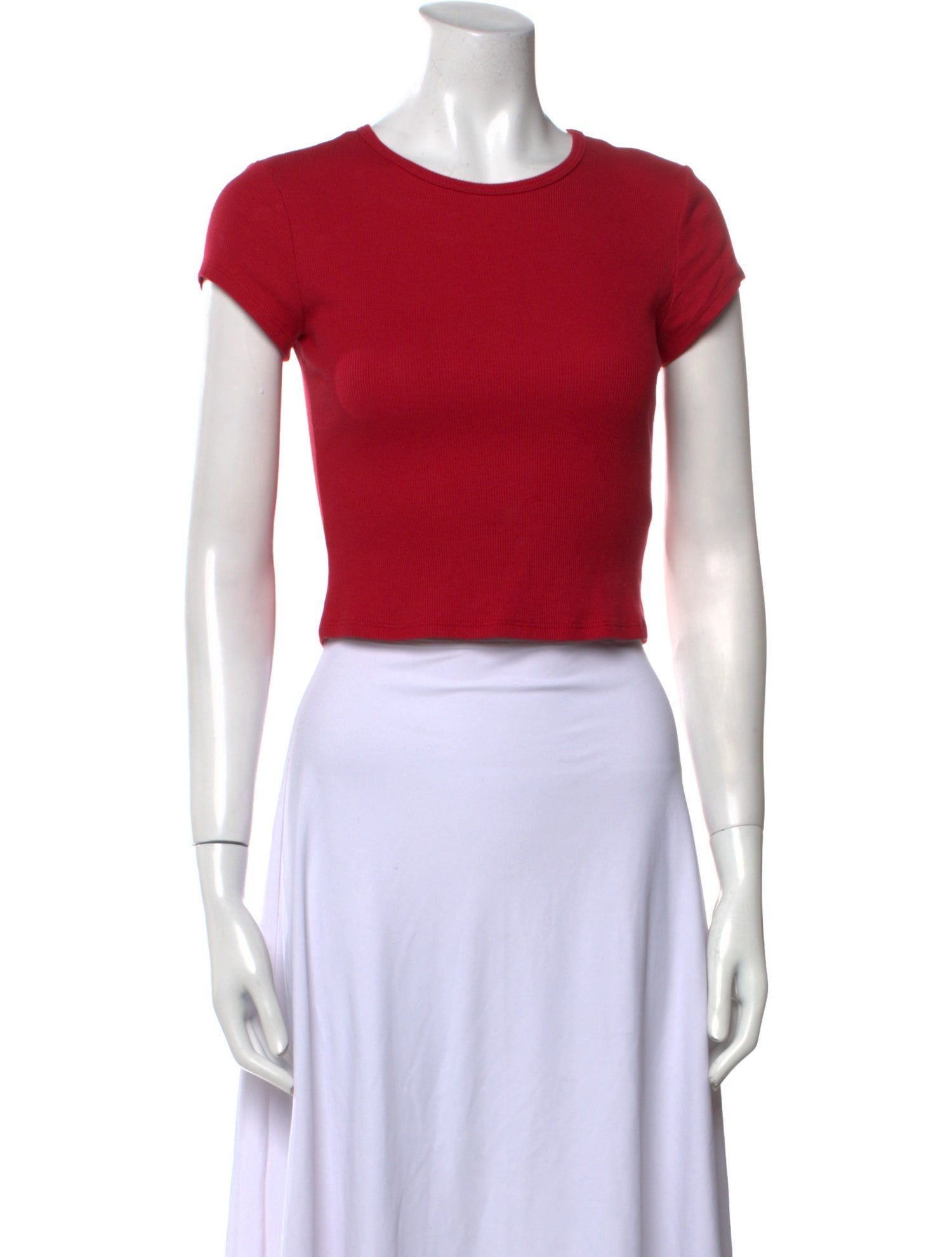 Reformation Crew Neck Short Sleeve Crop Top