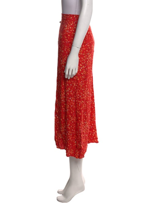 Reformation Floral Print Midi Length Skirt