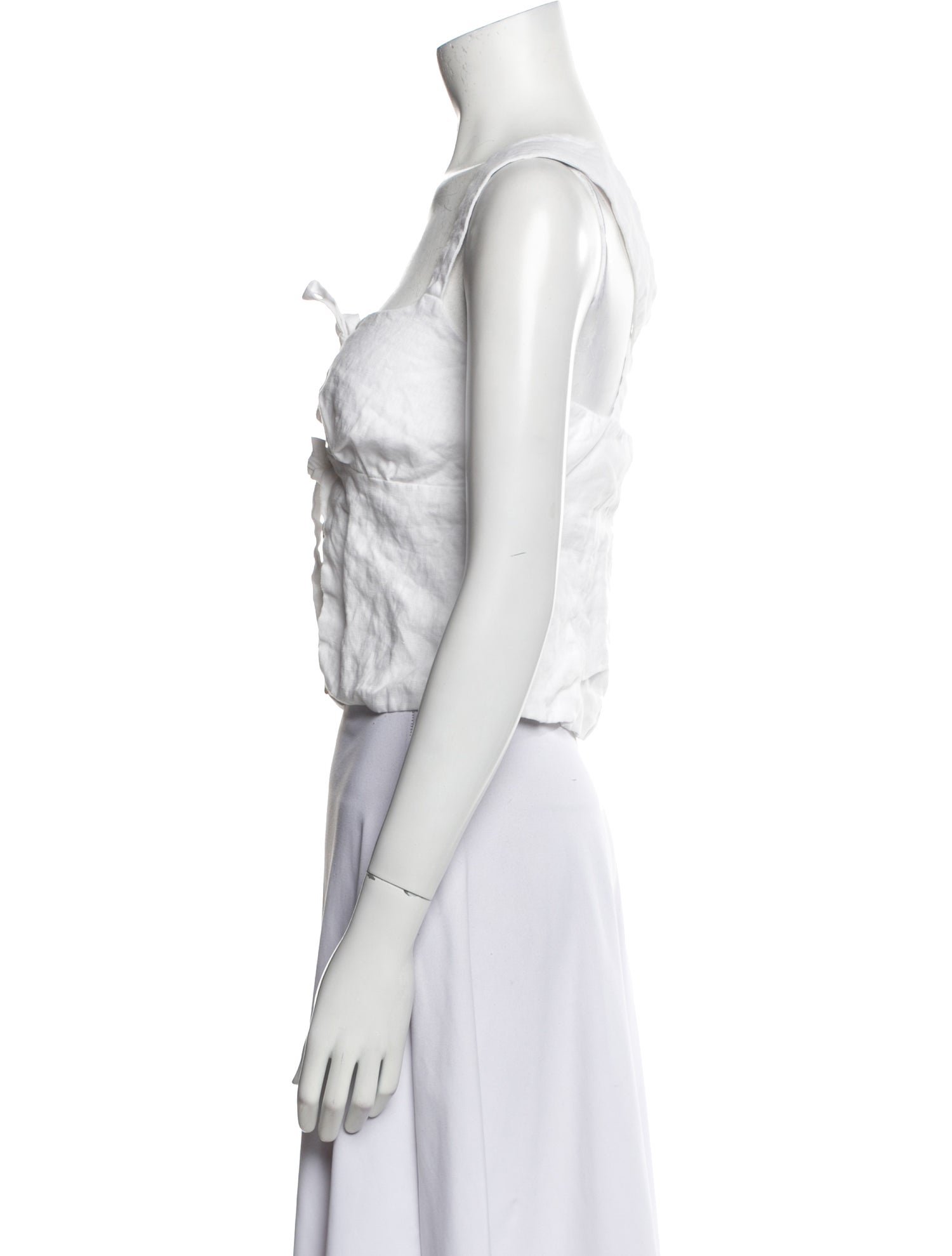 Reformation Linen Square Neckline Crop Top