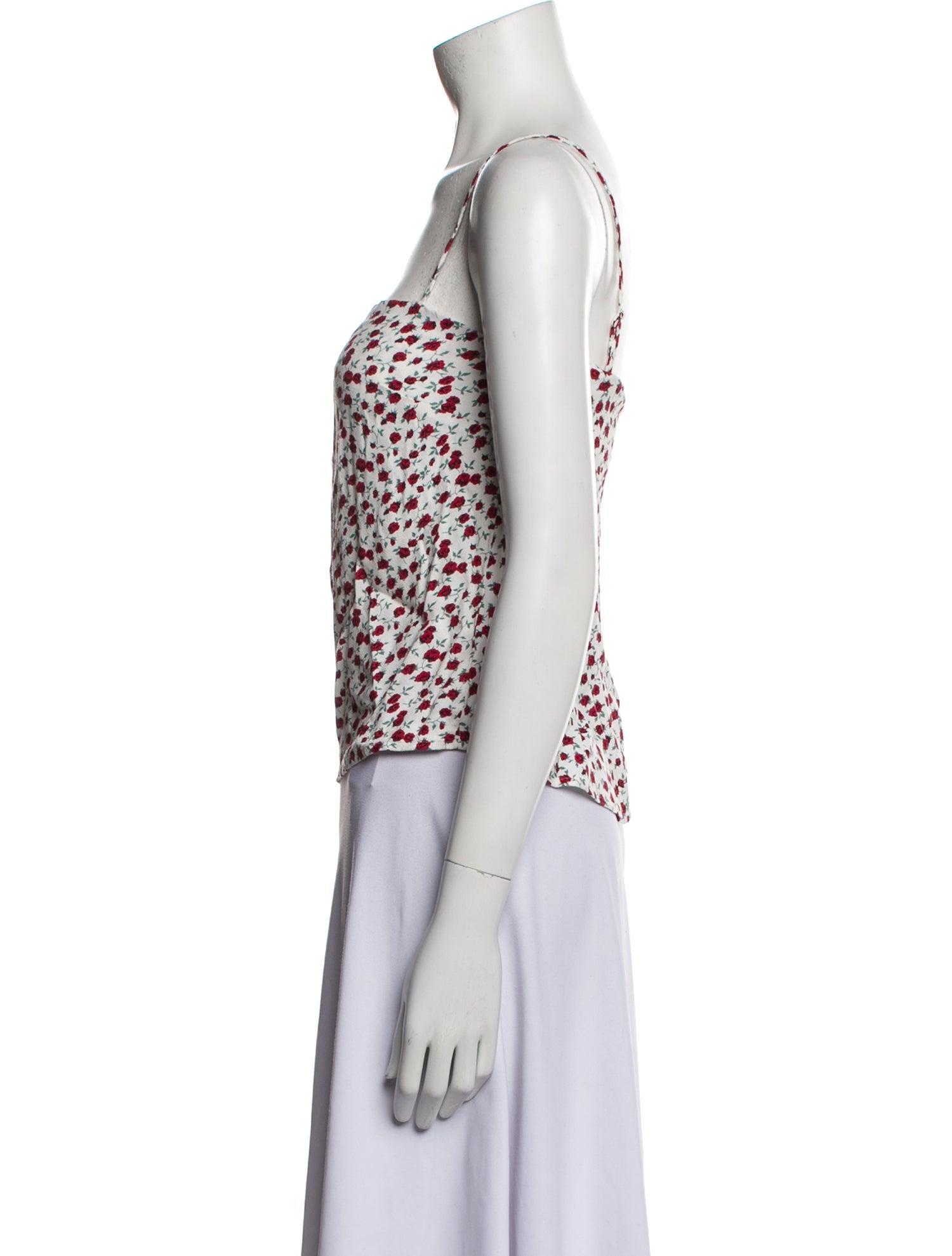 Reformation Floral Print Square Neckline Crop Top