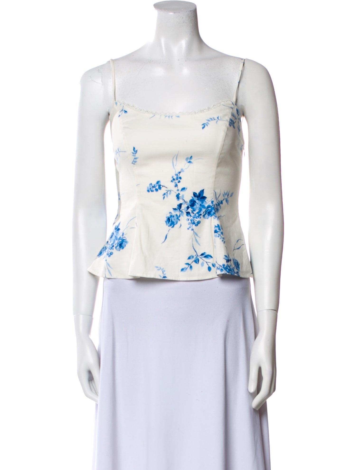 Reformation Linen Printed Crop Top