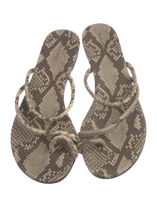 Reformation Leather Animal Print Slides