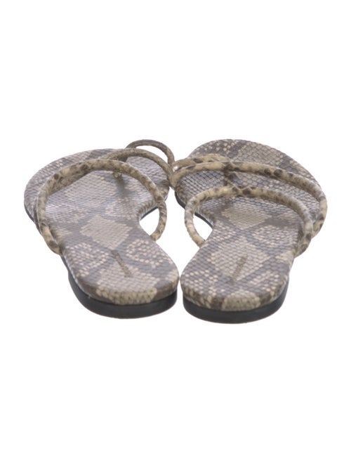 Reformation Leather Animal Print Slides
