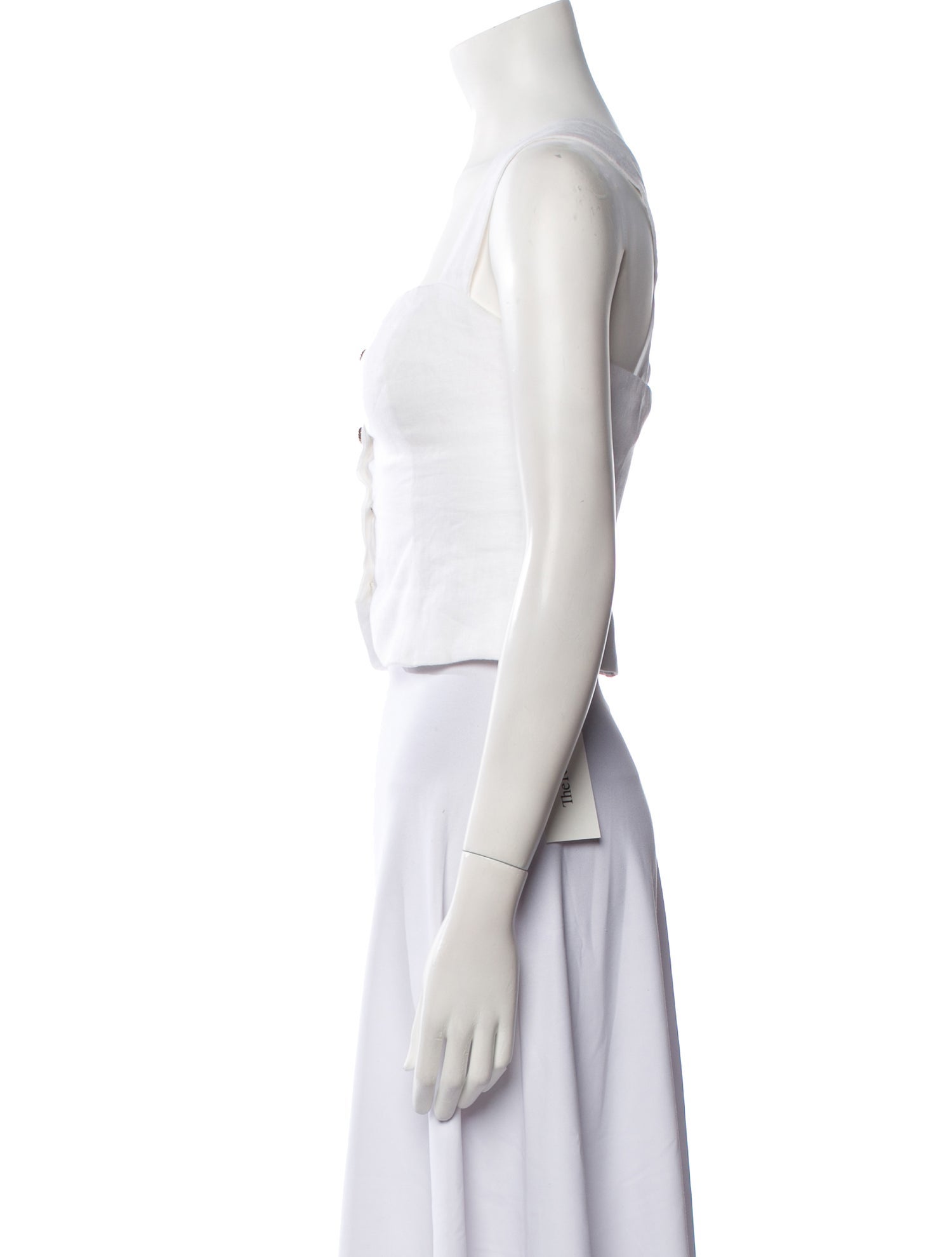 Reformation Linen Square Neckline Crop Top