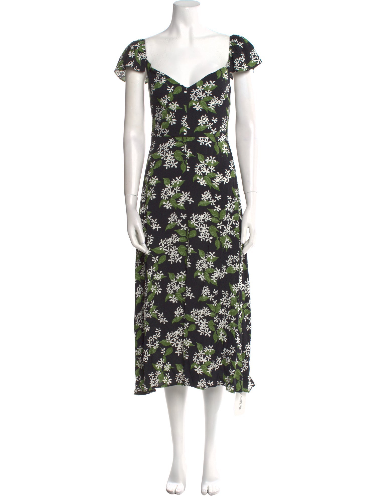 Reformation Floral Print Midi Length Dress