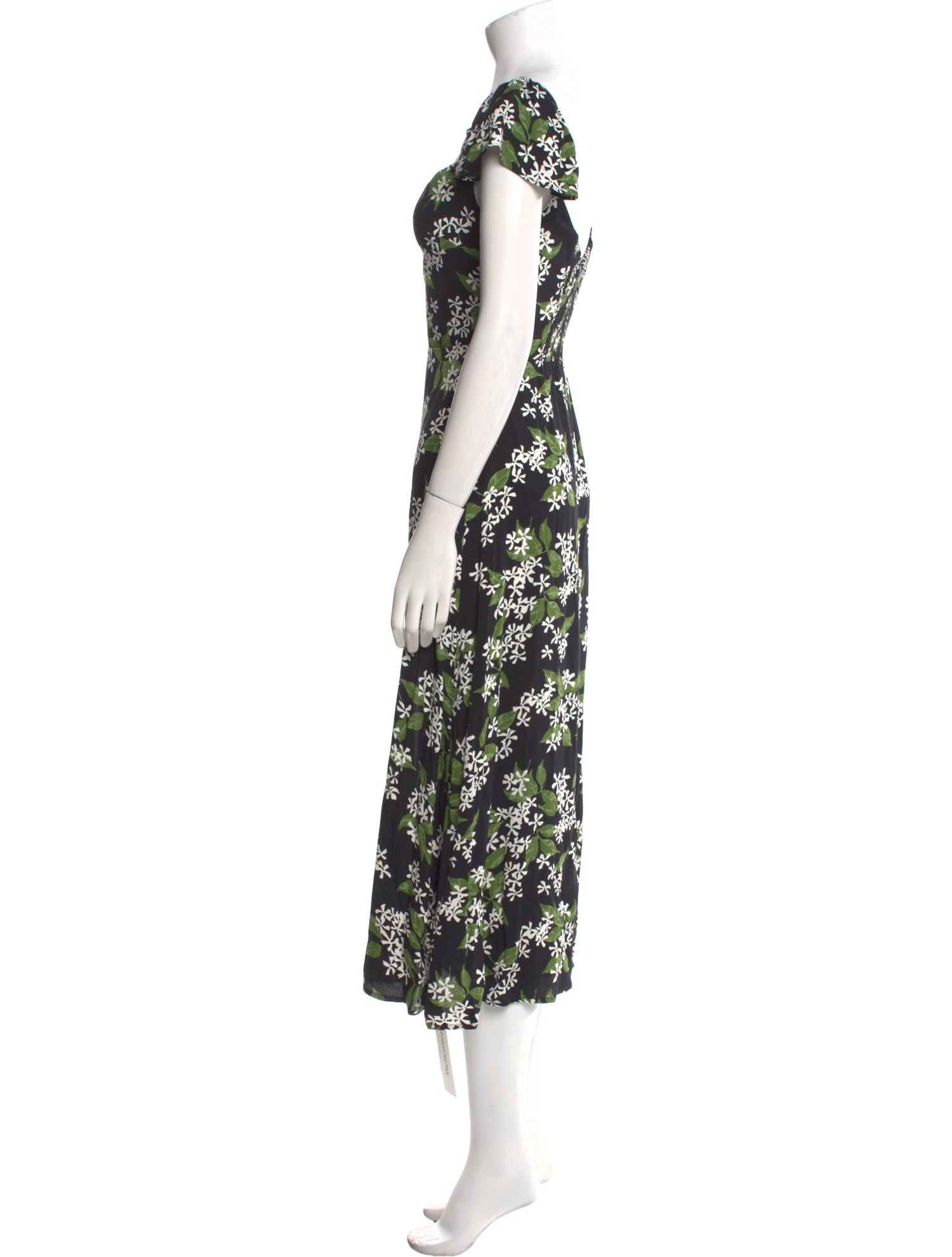 Reformation Floral Print Midi Length Dress
