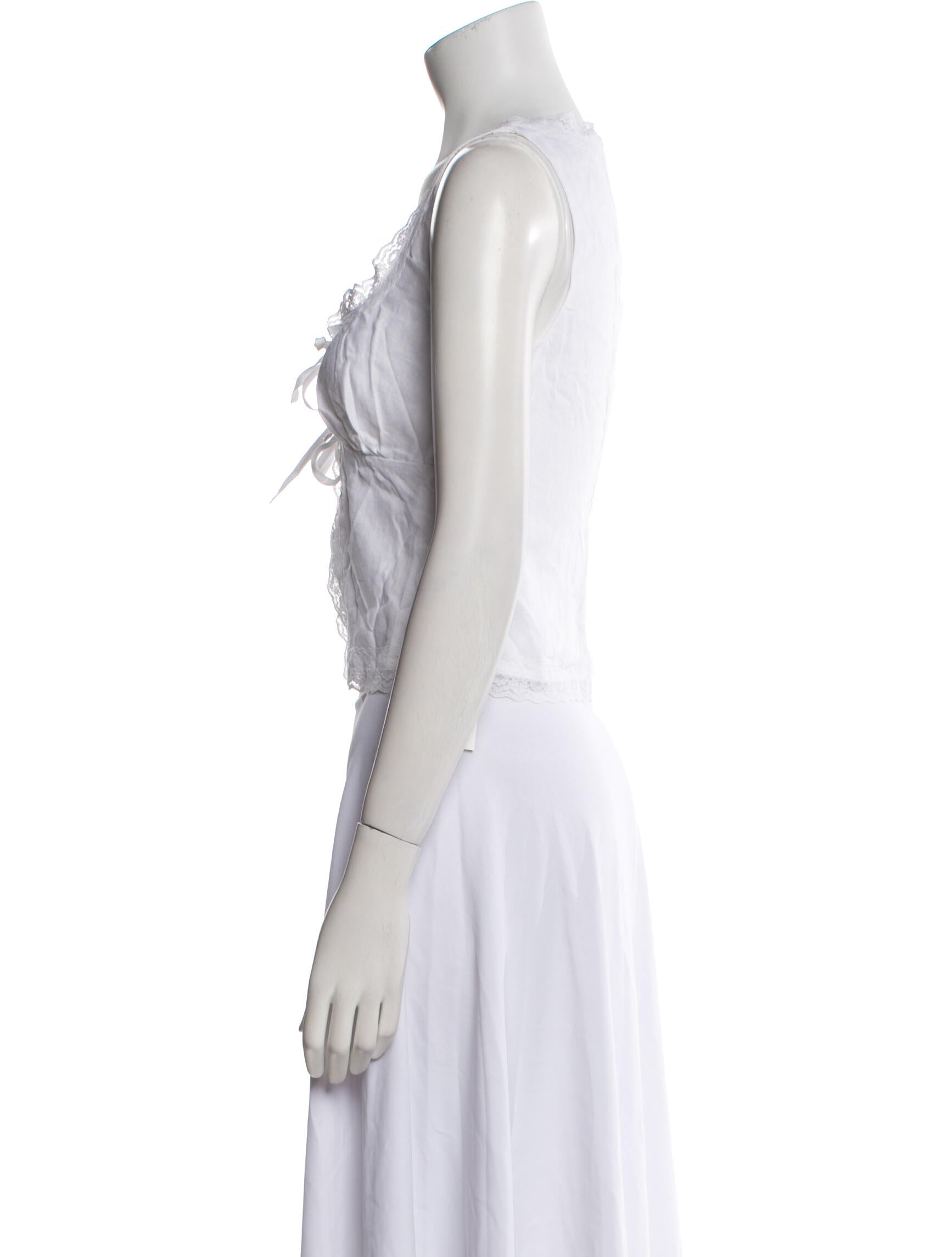 Reformation Linen Square Neckline Crop Top