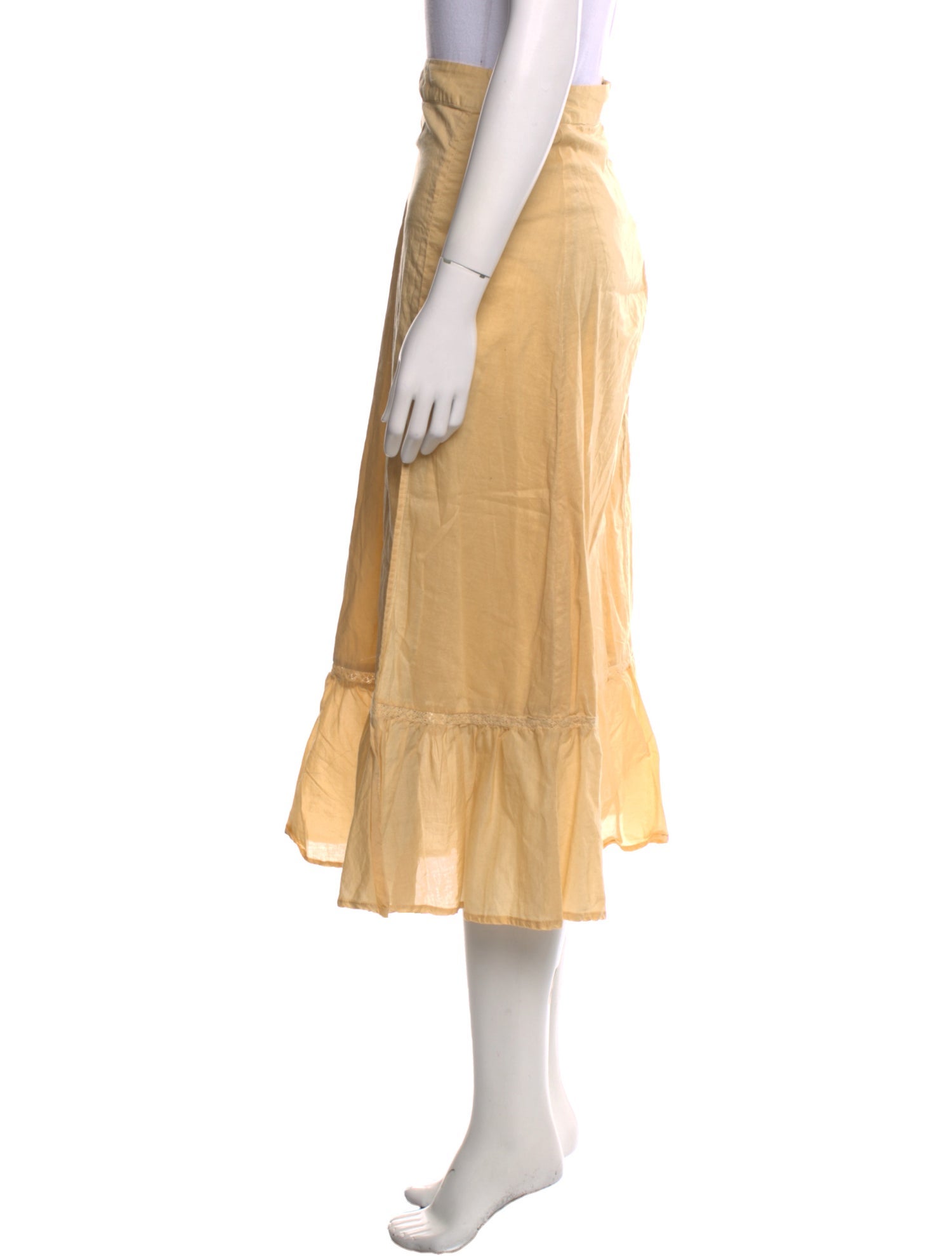 Reformation Lace Trim Embellishment Midi Length Skirt