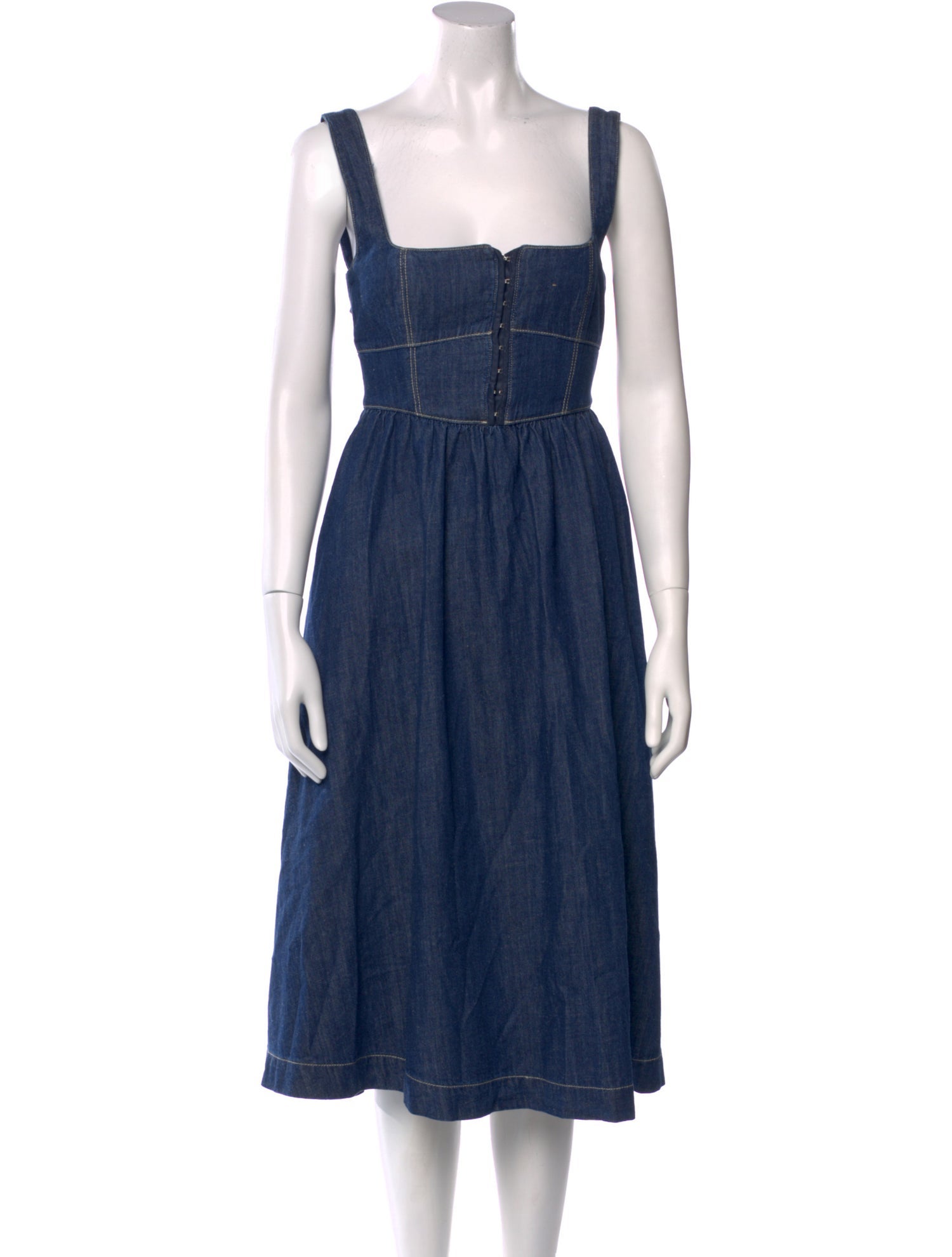 Reformation Square Neckline Midi Length Dress