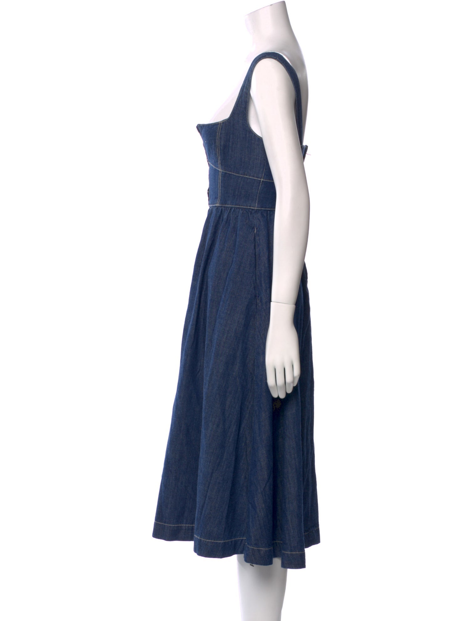 Reformation Square Neckline Midi Length Dress