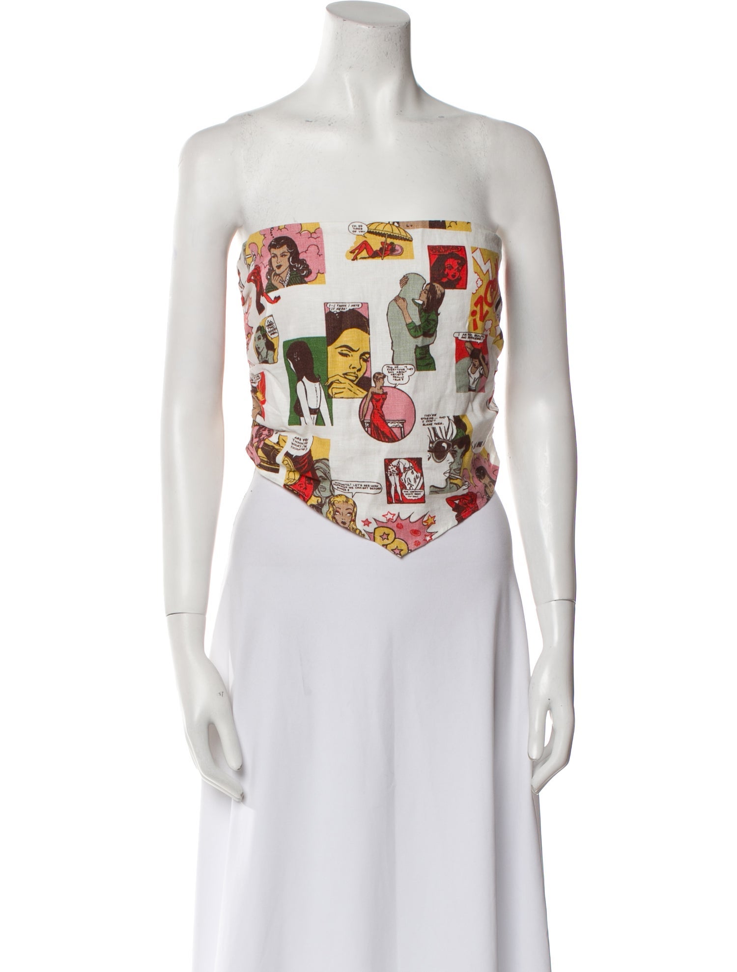 Reformation Linen Printed Crop Top