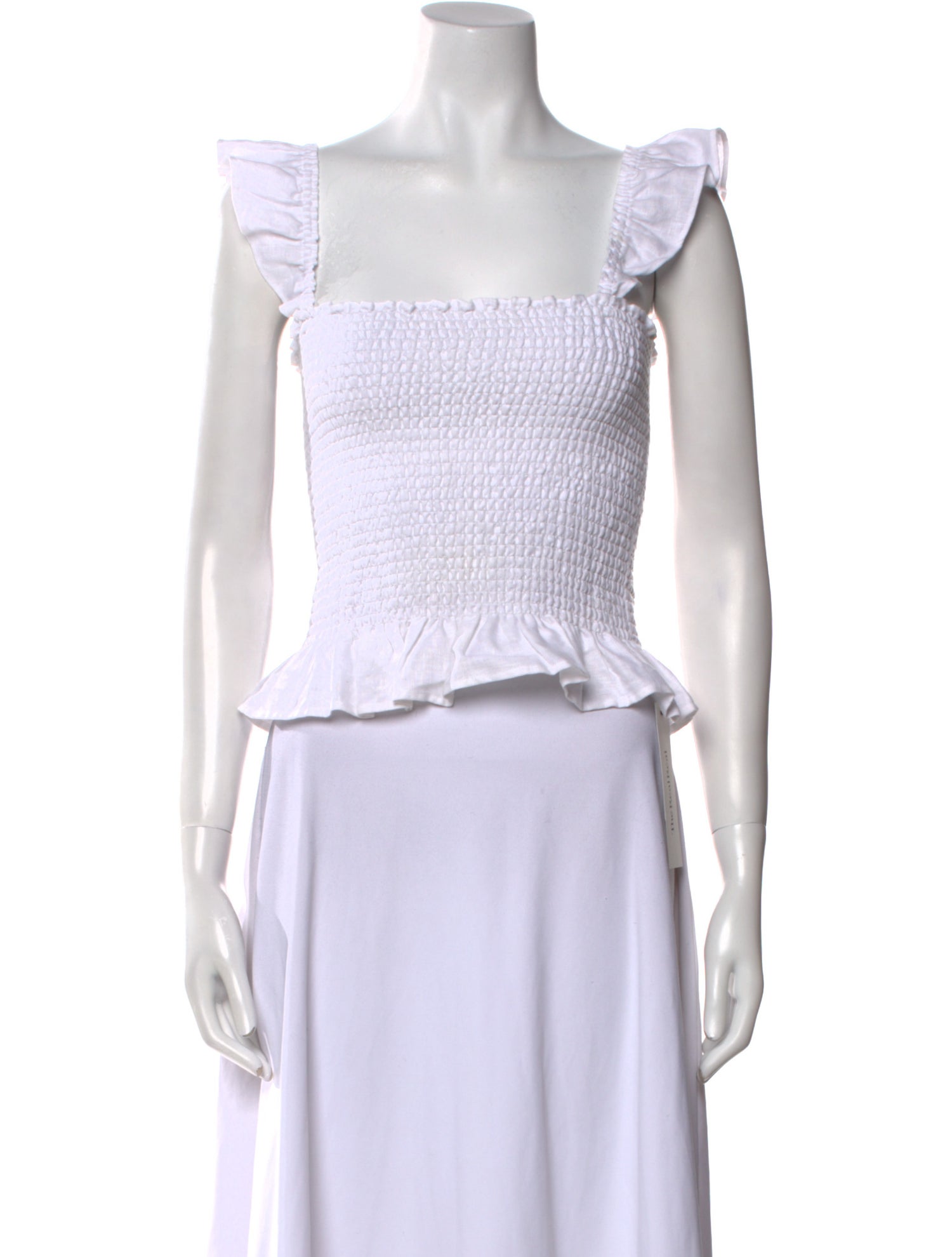 Reformation Linen Square Neckline Crop Top