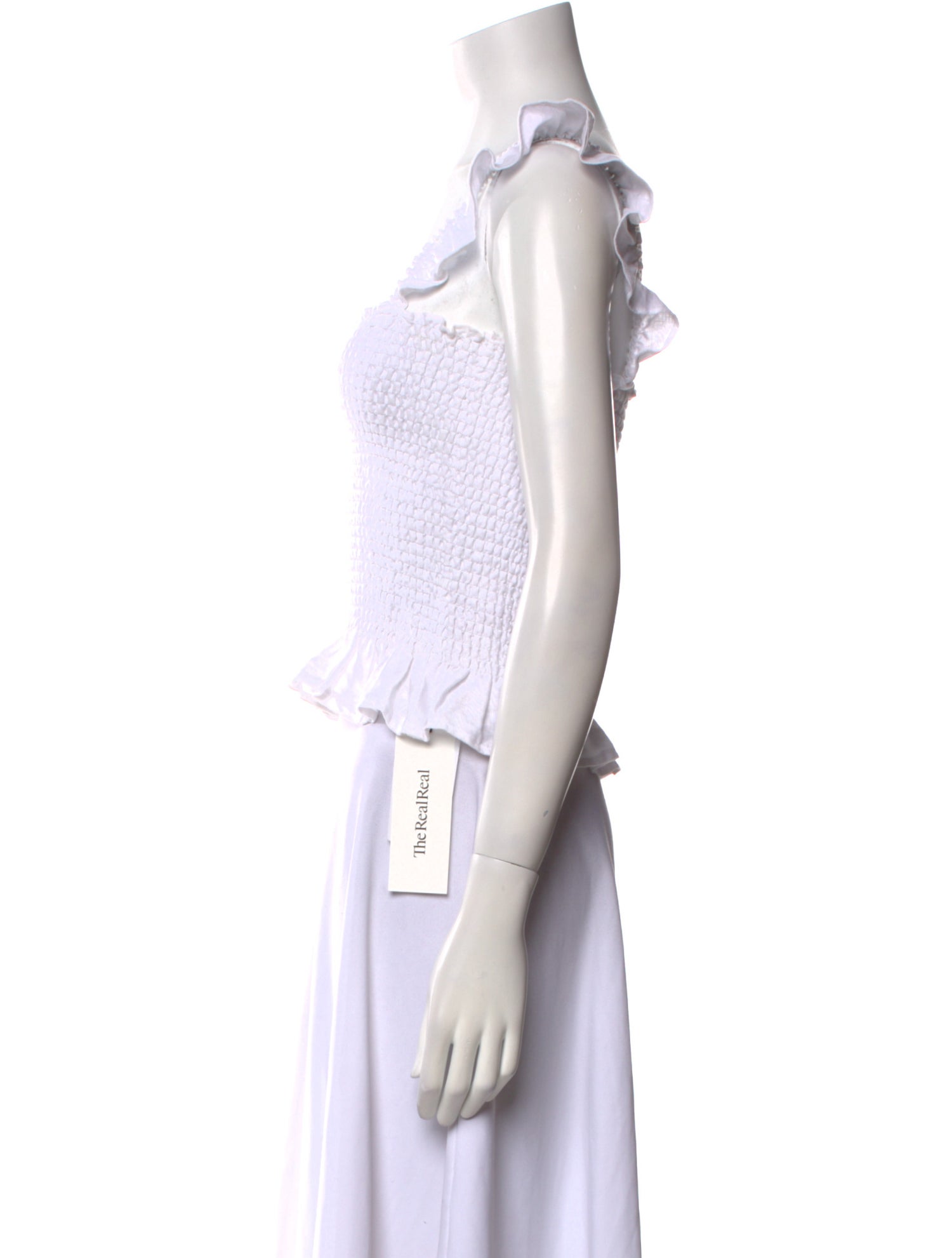 Reformation Linen Square Neckline Crop Top