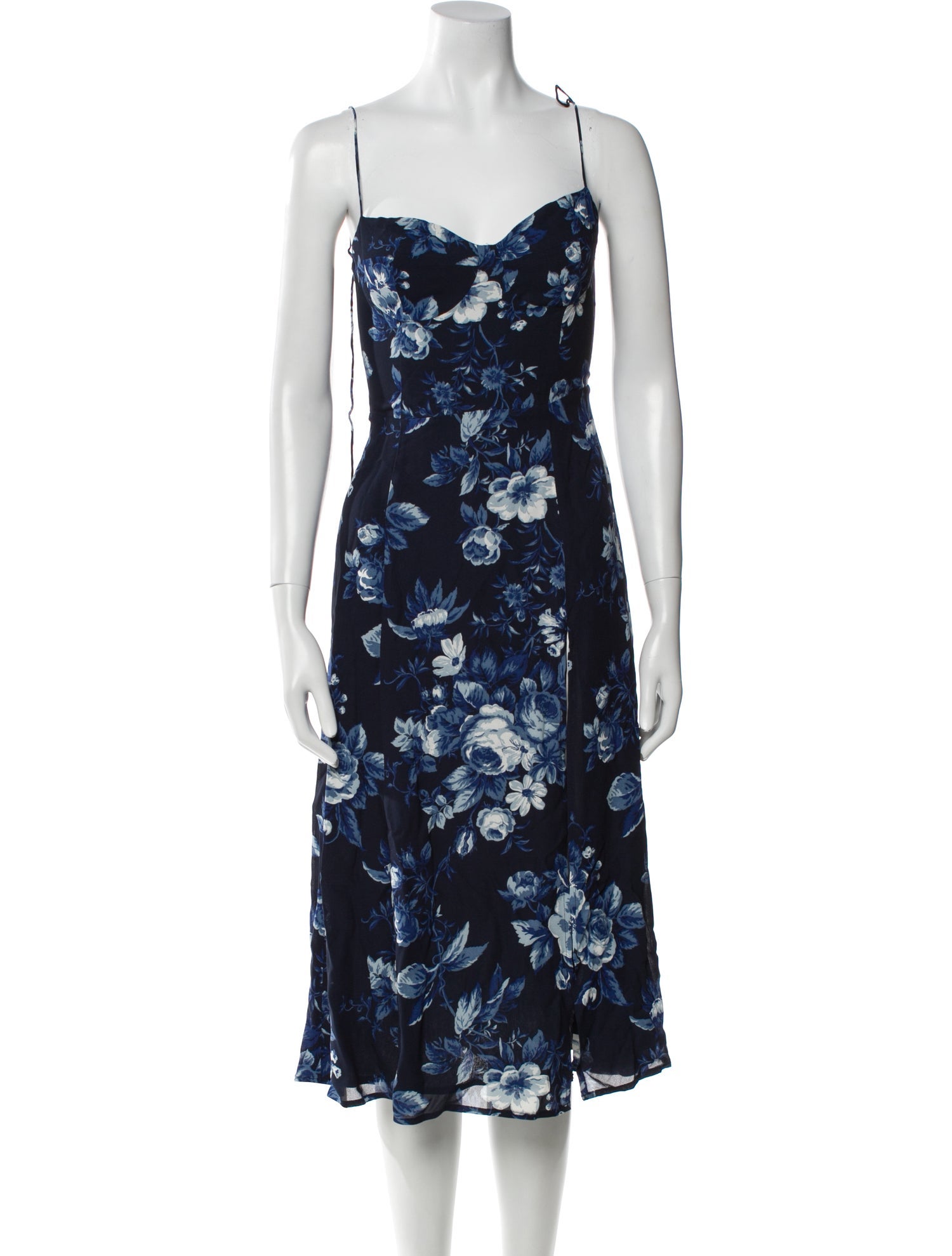 Reformation Floral Print Midi Length Dress