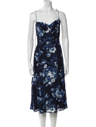 Reformation Floral Print Midi Length Dress
