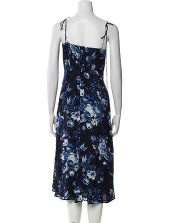 Reformation Floral Print Midi Length Dress