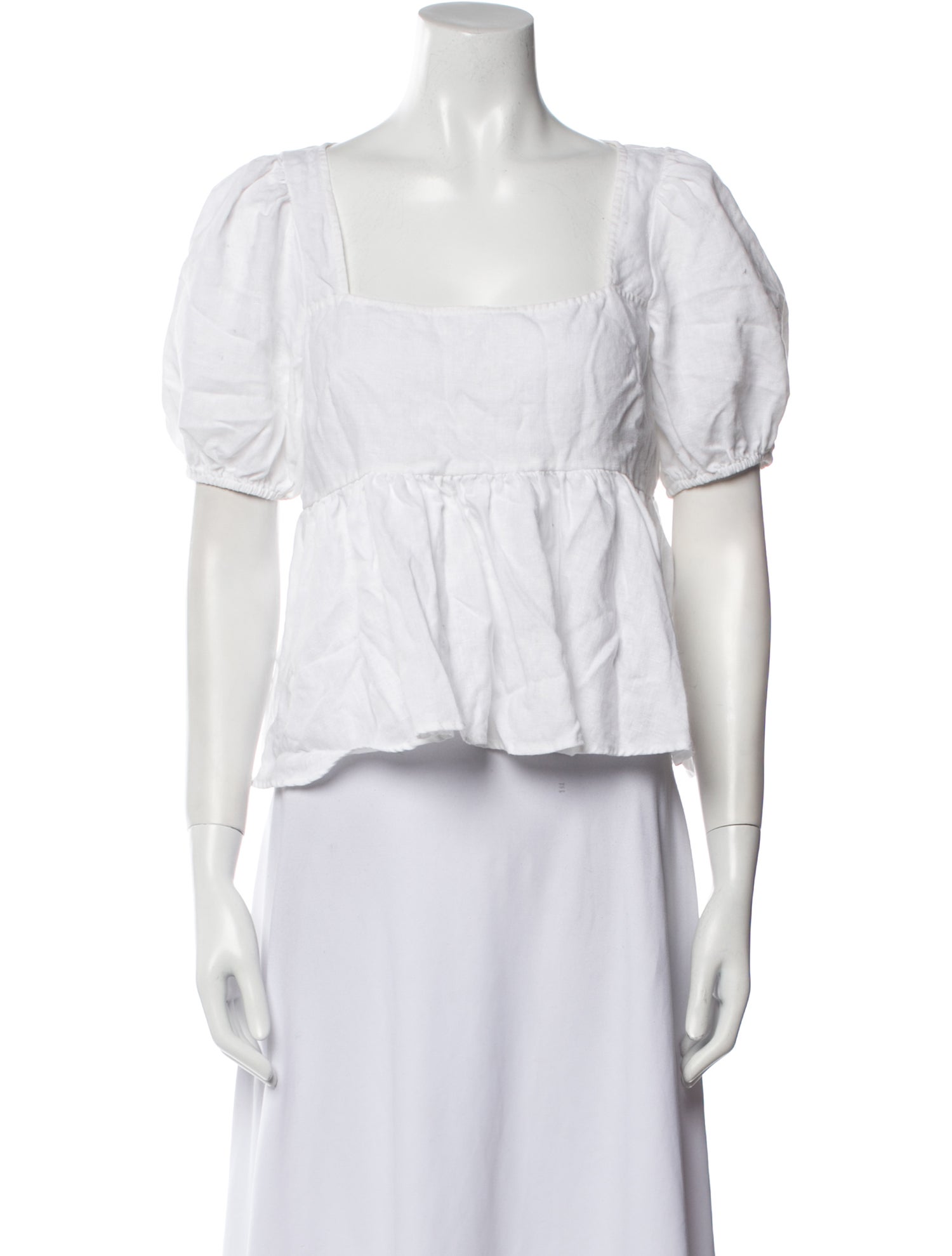 Reformation Linen Square Neckline Crop Top