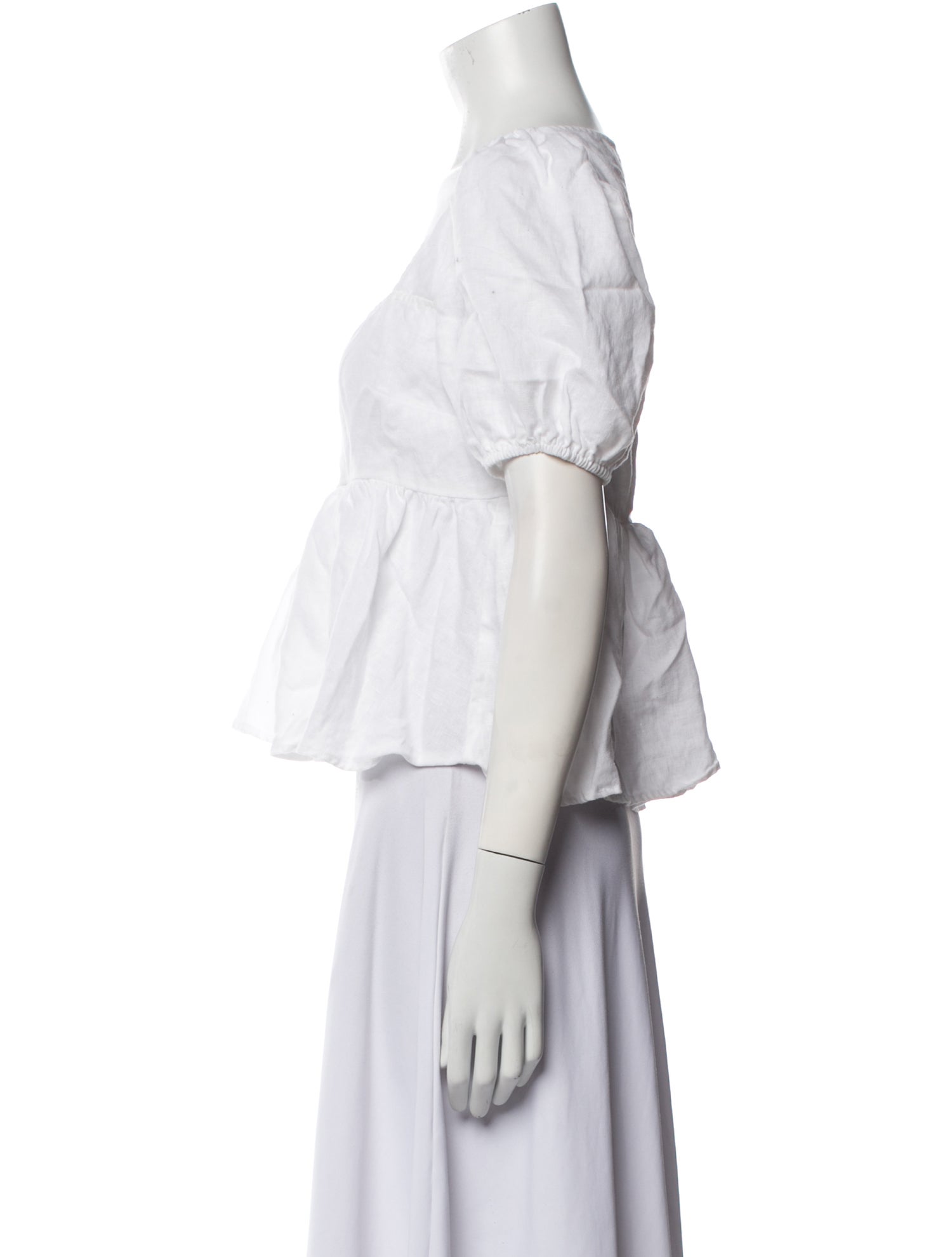 Reformation Linen Square Neckline Crop Top