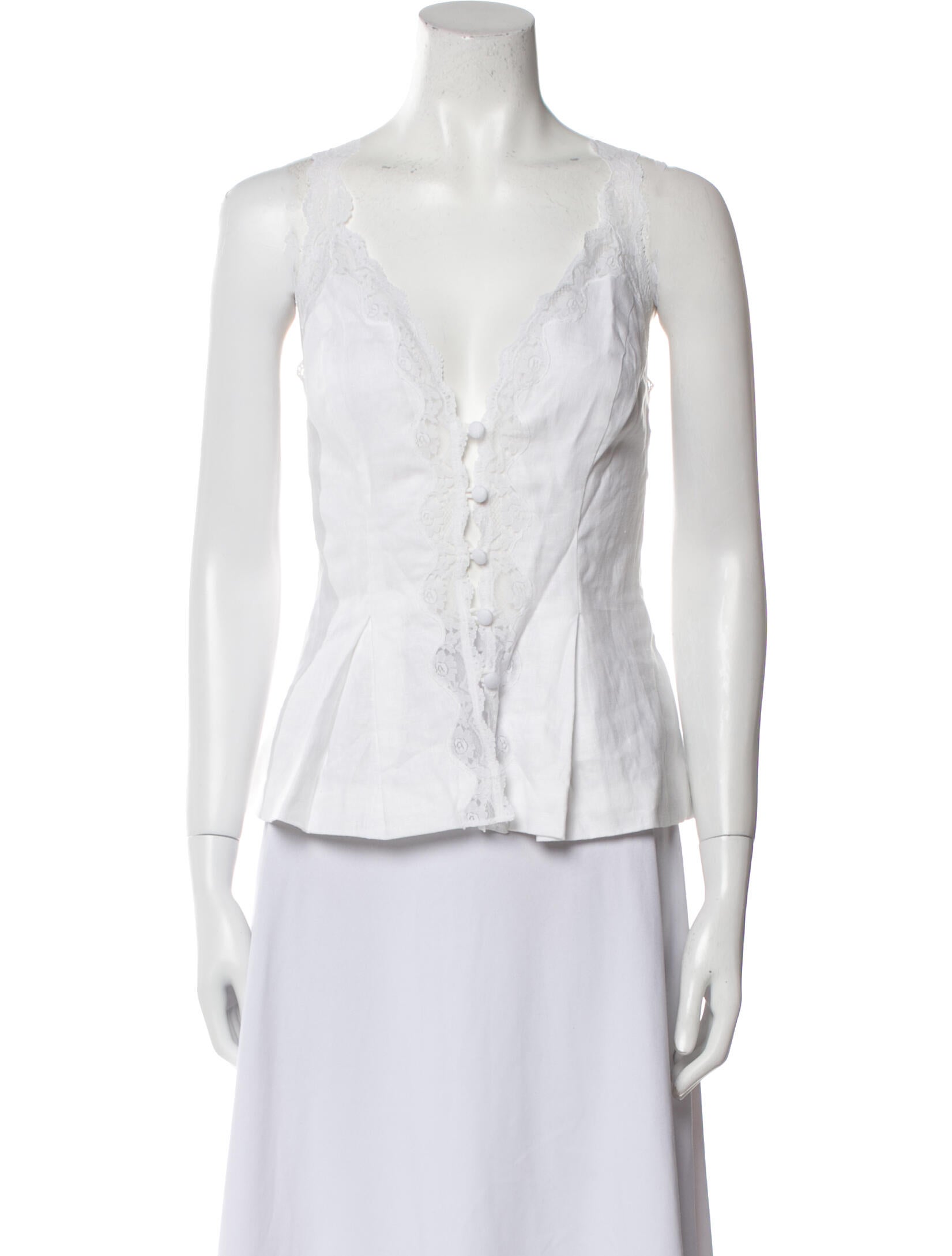 Reformation Linen V-Neck Top