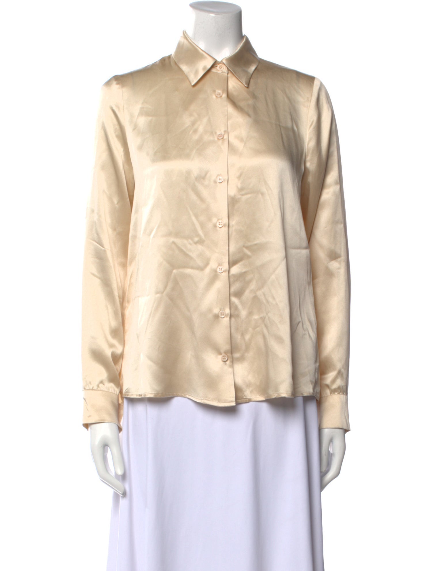 Reformation Silk Long Sleeve Button-Up Top