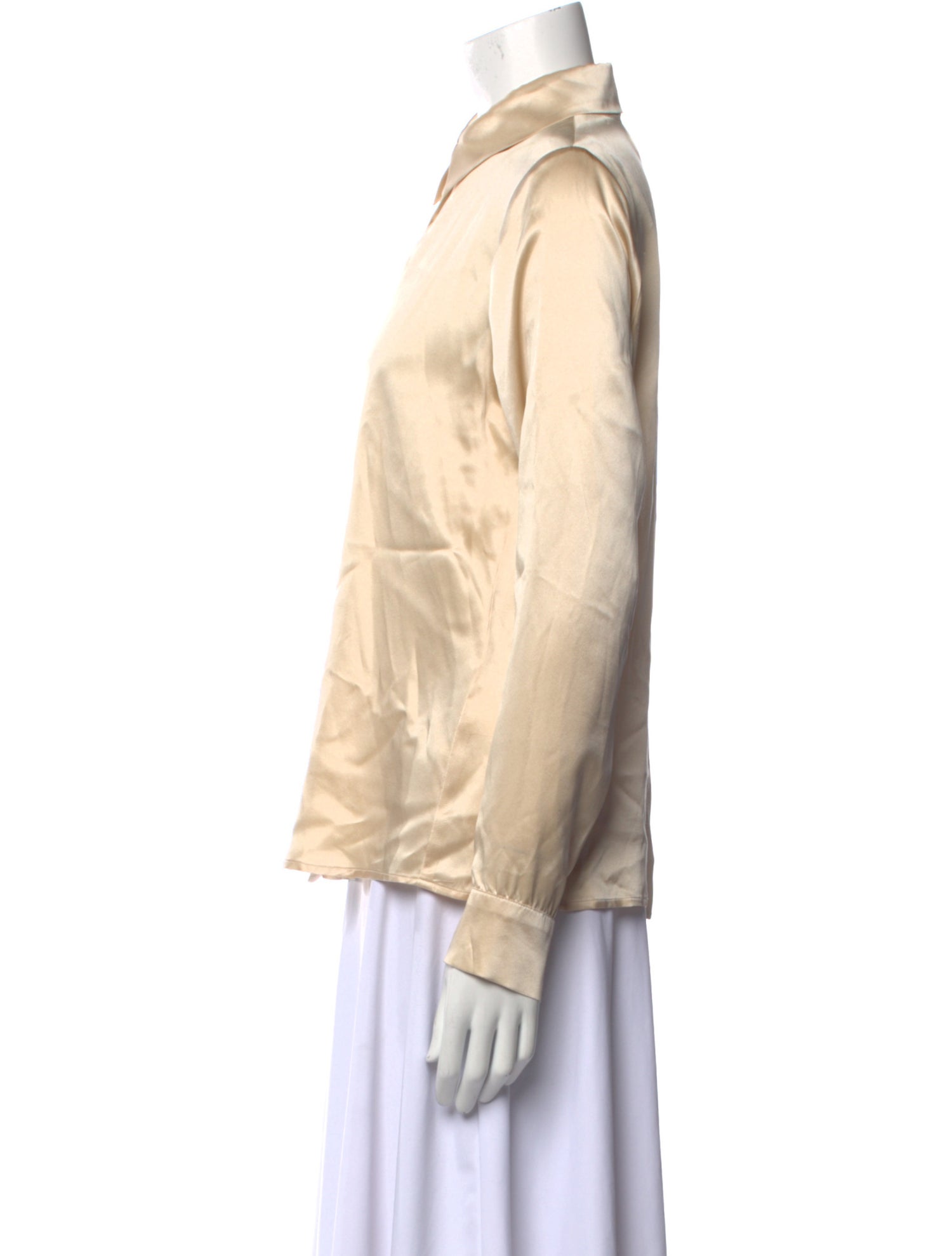 Reformation Silk Long Sleeve Button-Up Top