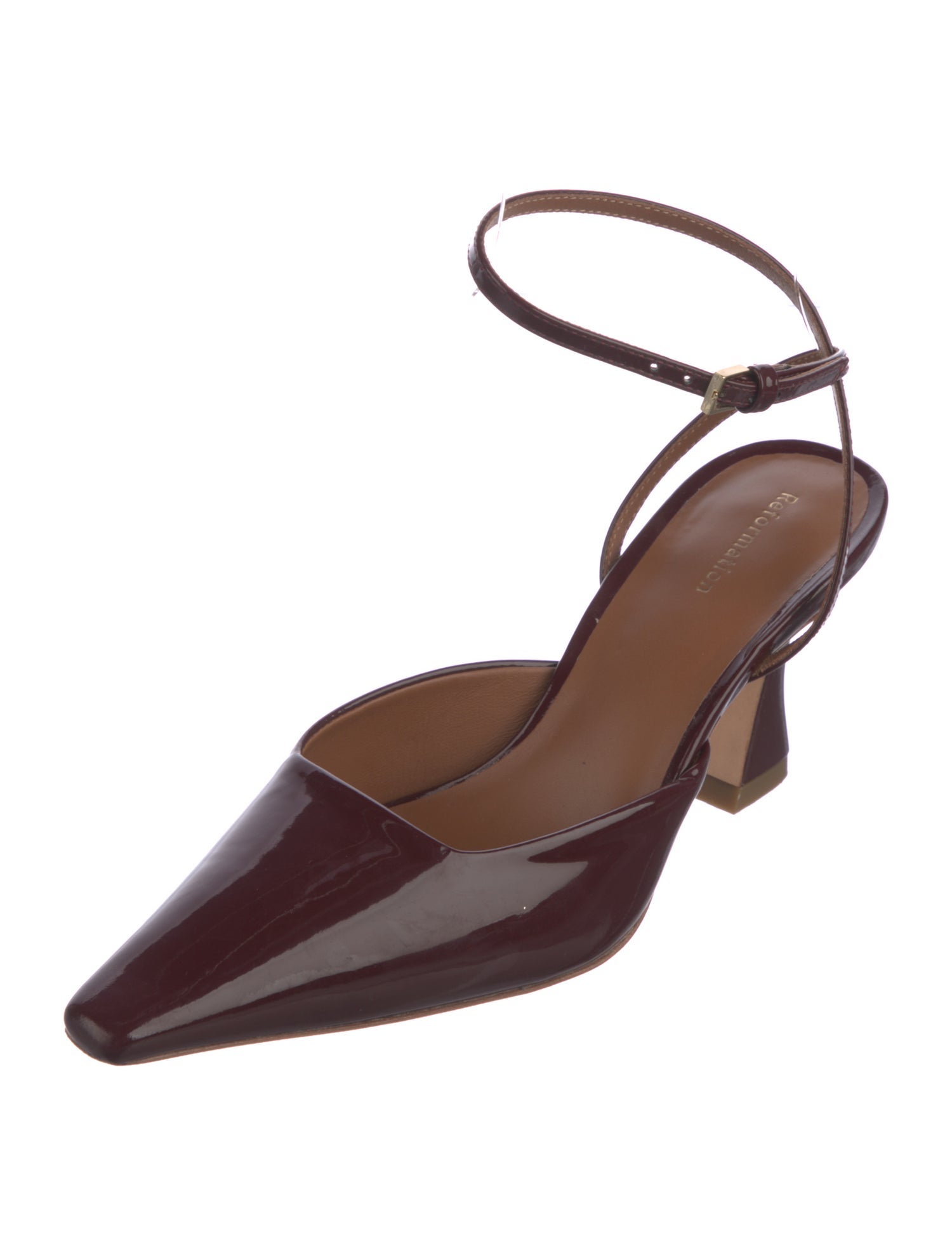 Reformation Patent Leather Slingback Pumps