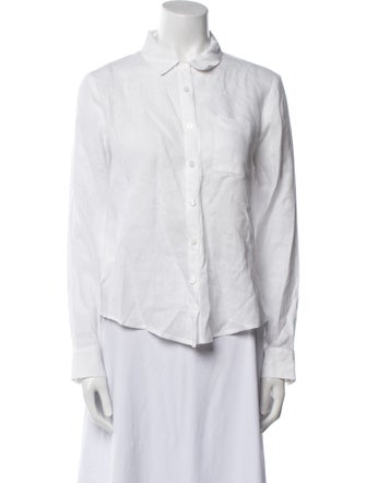 Reformation Linen Long Sleeve Button-Up Top