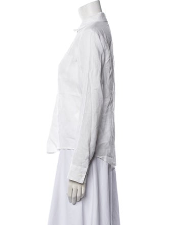 Reformation Linen Long Sleeve Button-Up Top