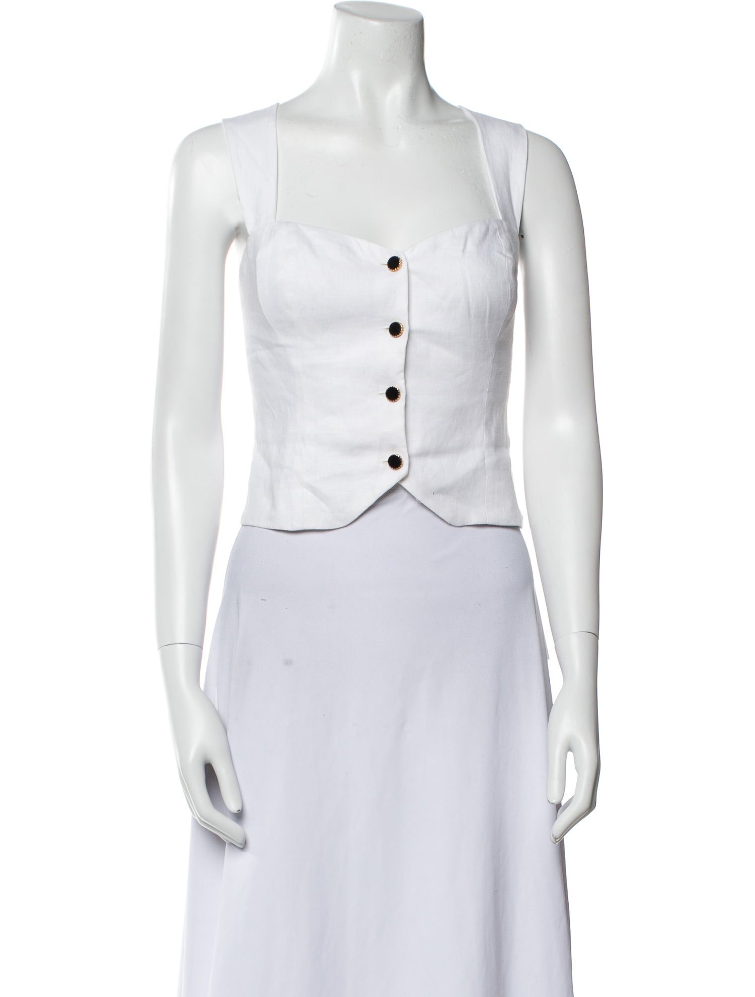 Reformation Linen Square Neckline Crop Top