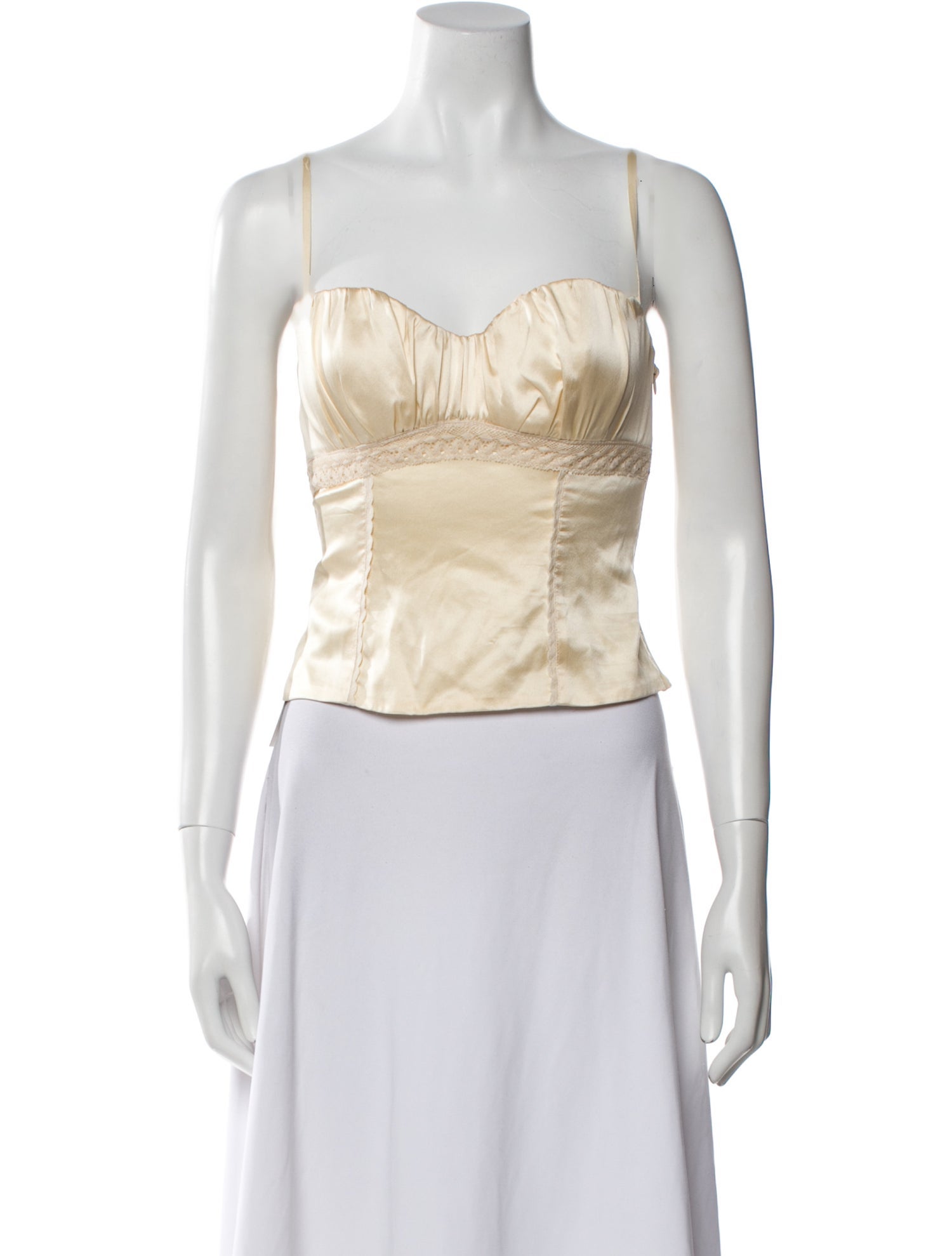 Reformation Silk Square Neckline Crop Top