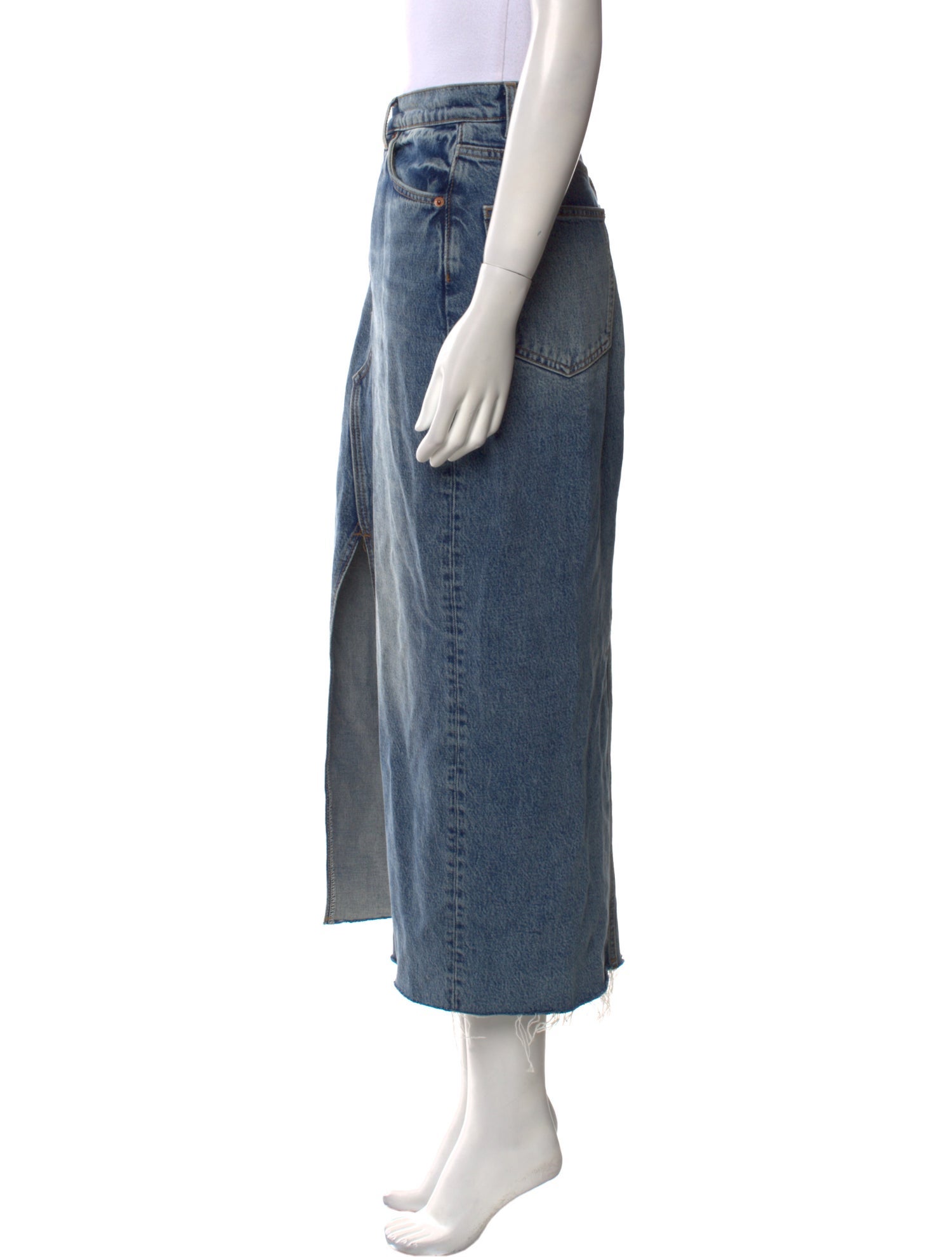 Reformation Raw-Edge Trim Midi Length Skirt