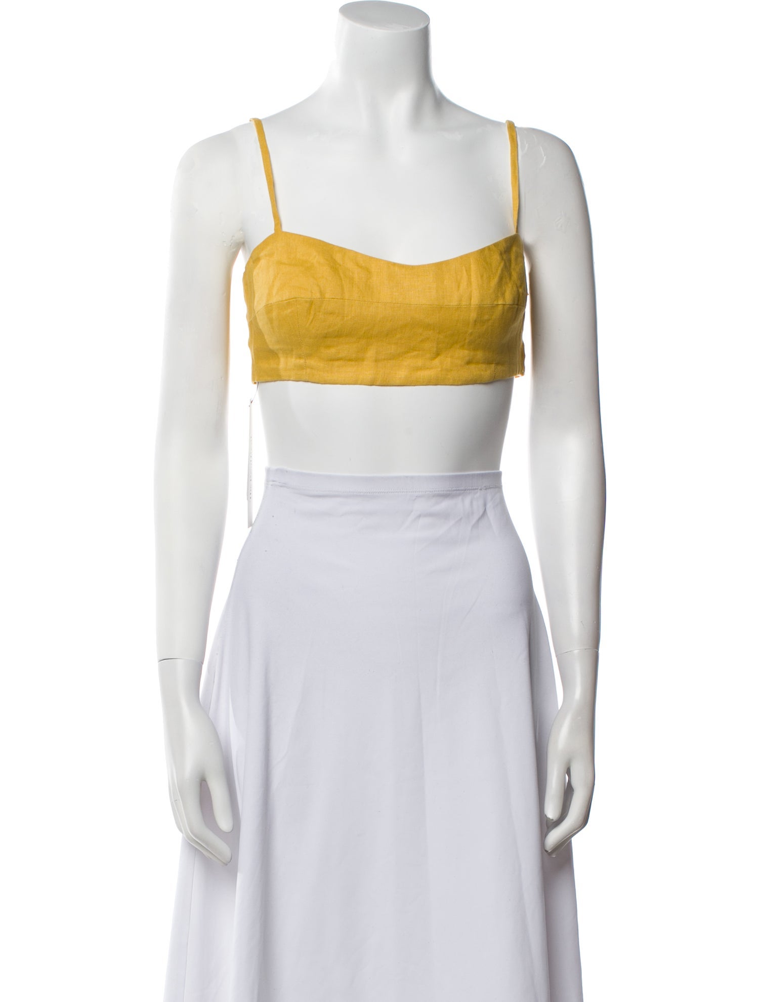 Reformation Linen Square Neckline Crop Top