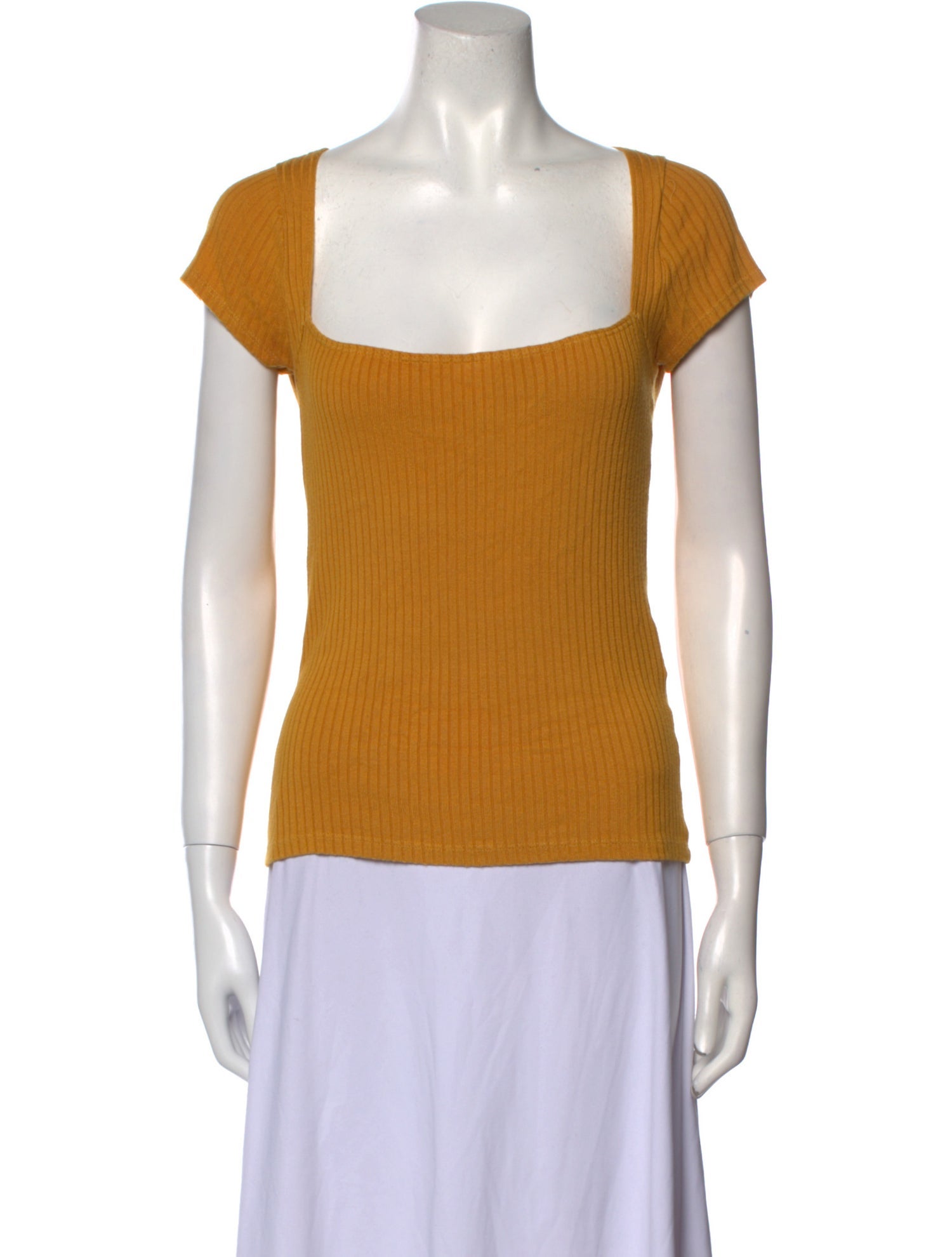 Reformation Square Neckline Short Sleeve Top