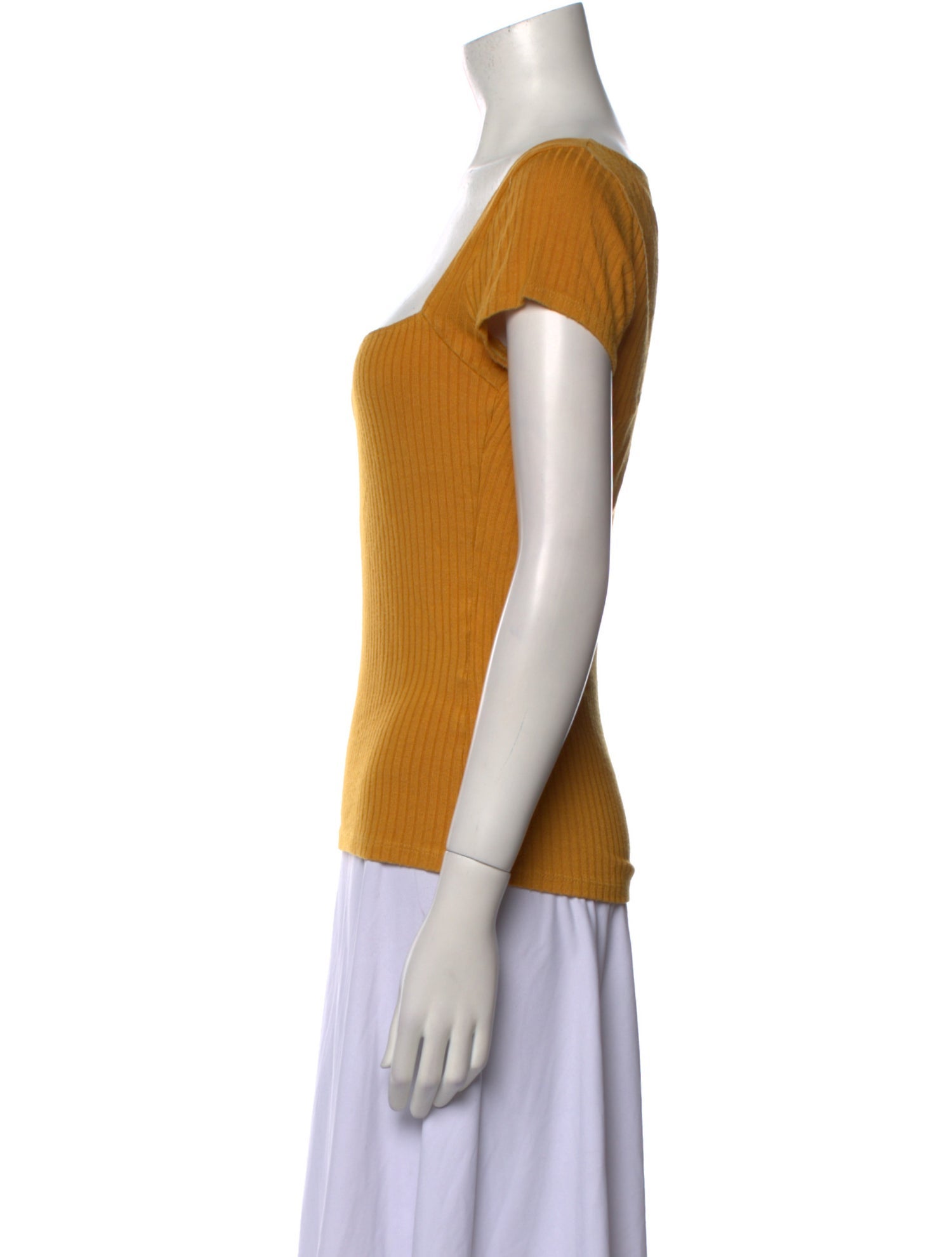 Reformation Square Neckline Short Sleeve Top