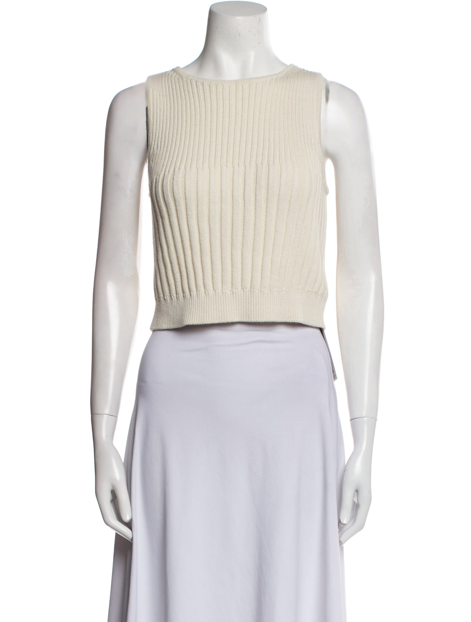 Reformation Bateau Neckline Sleeveless Crop Top