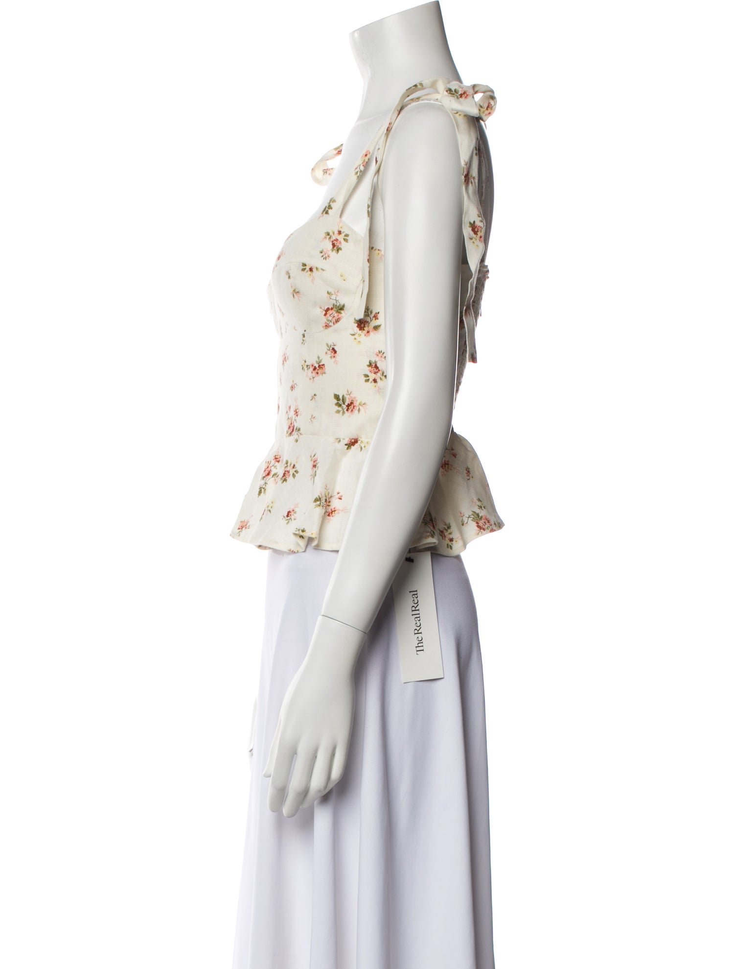 Reformation Linen Floral Print Crop Top