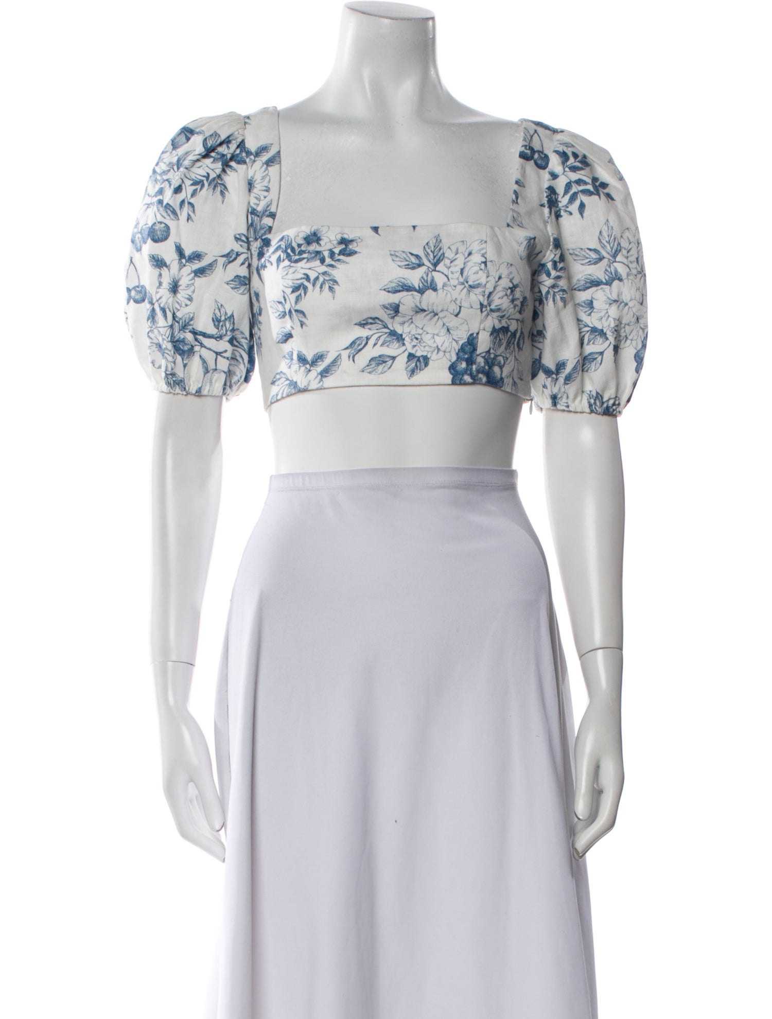 Reformation Linen Floral Print Crop Top