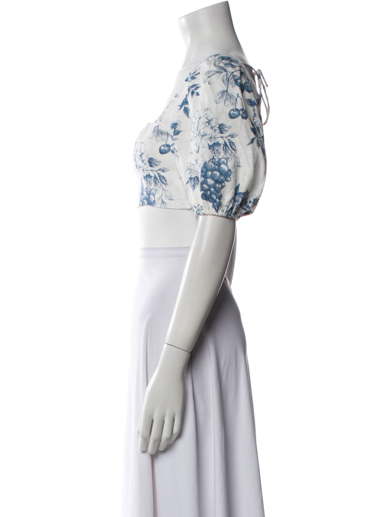 Reformation Linen Floral Print Crop Top