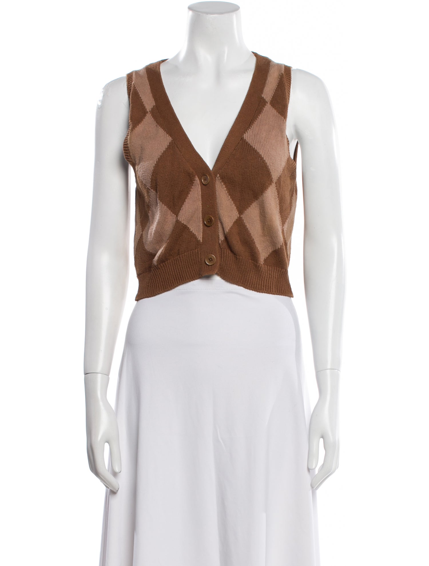 Reformation Printed V-Neck Sweater