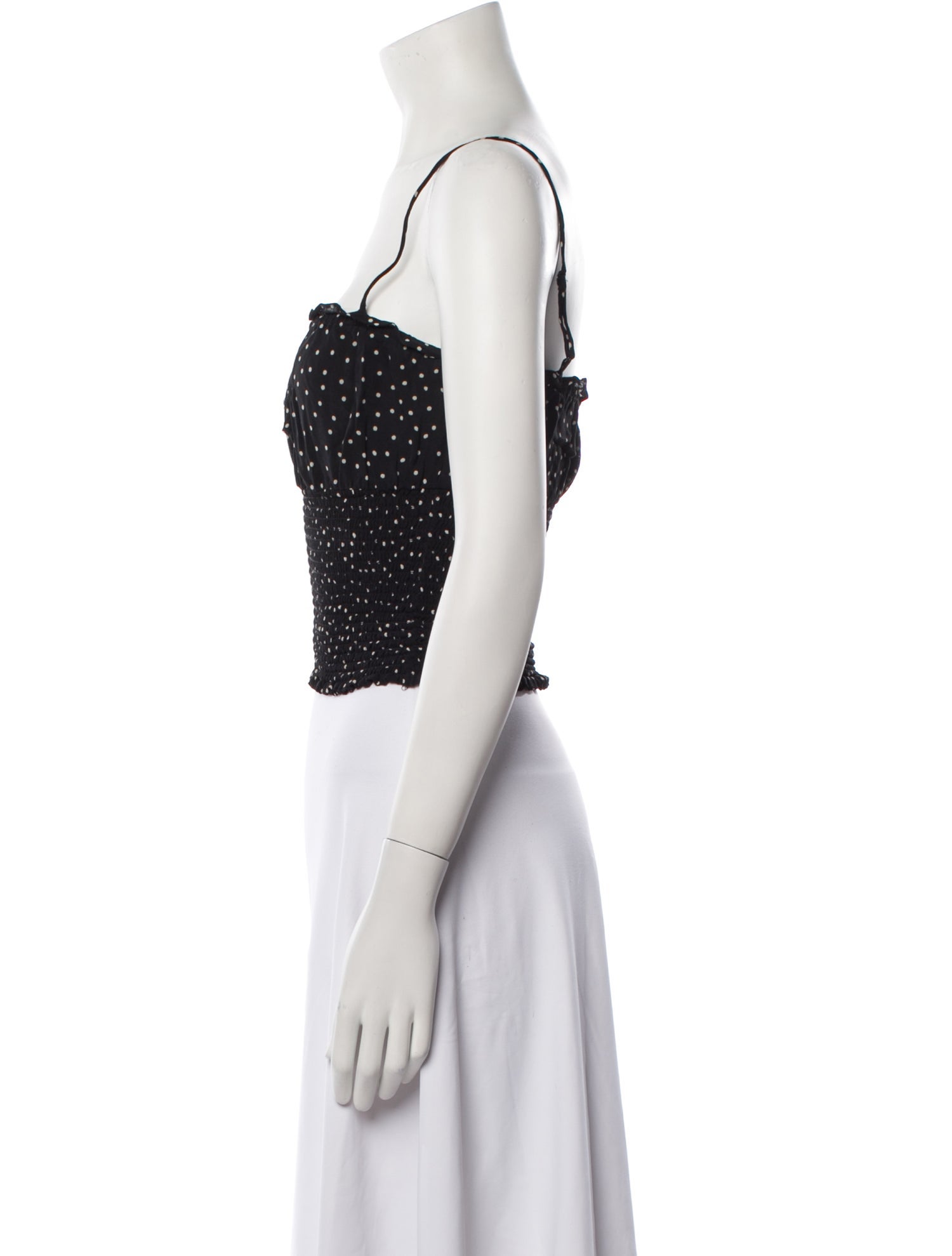 Reformation Polka Dot Print Square Neckline Crop Top
