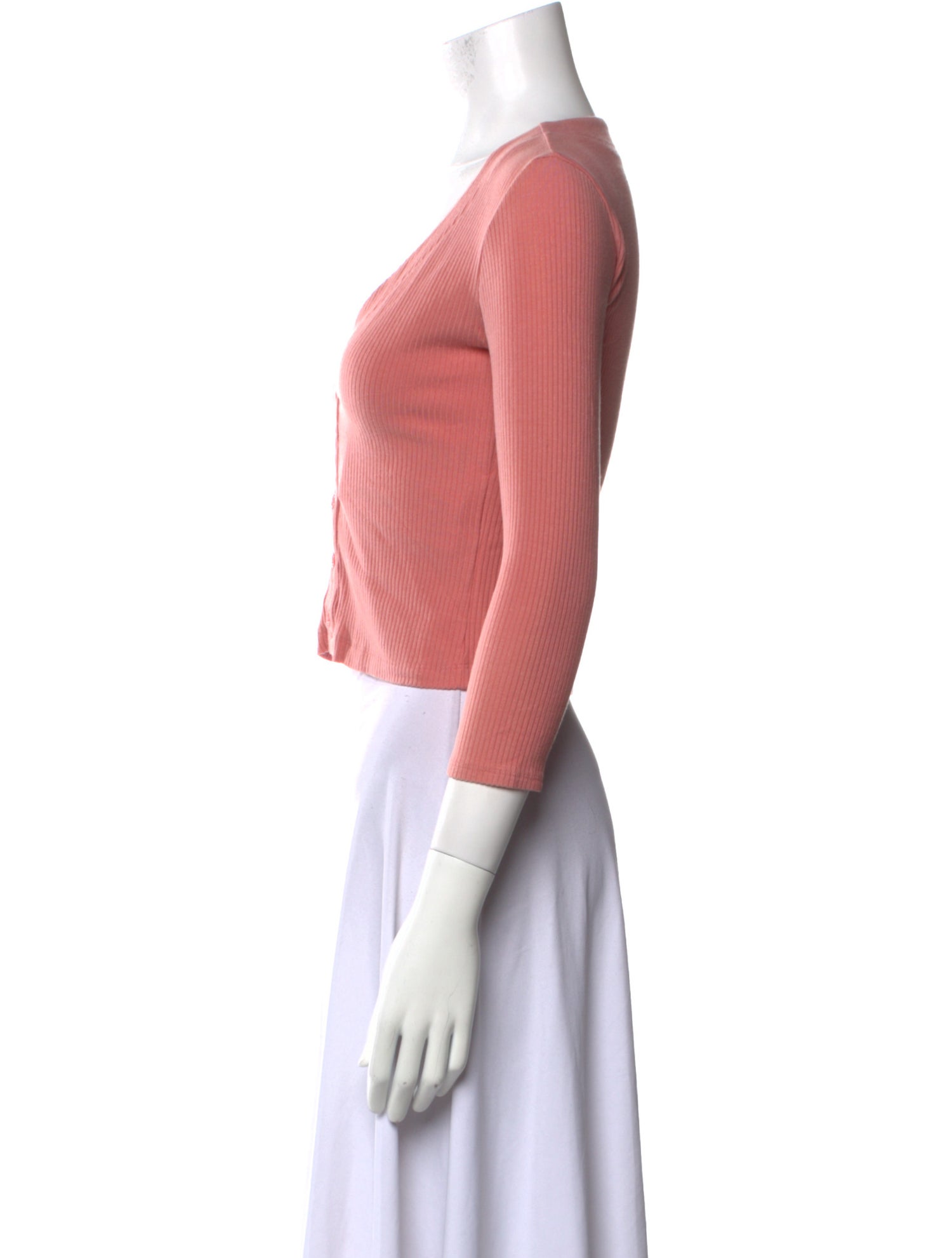 Reformation V-Neck Three-Quarter Sleeve Crop Top