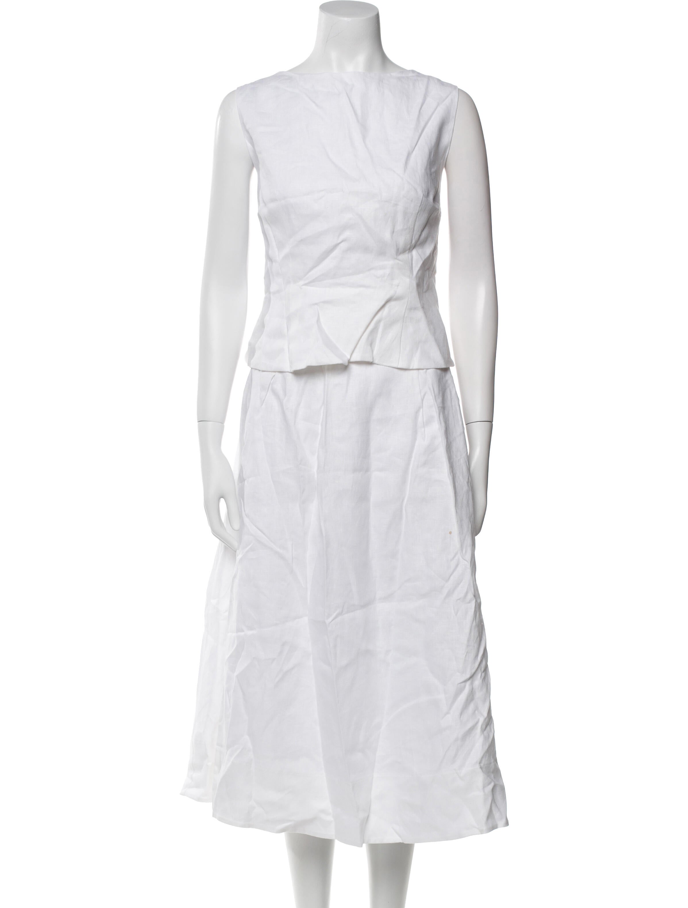 Reformation Linen Ruffle Embellishment Skirt Set