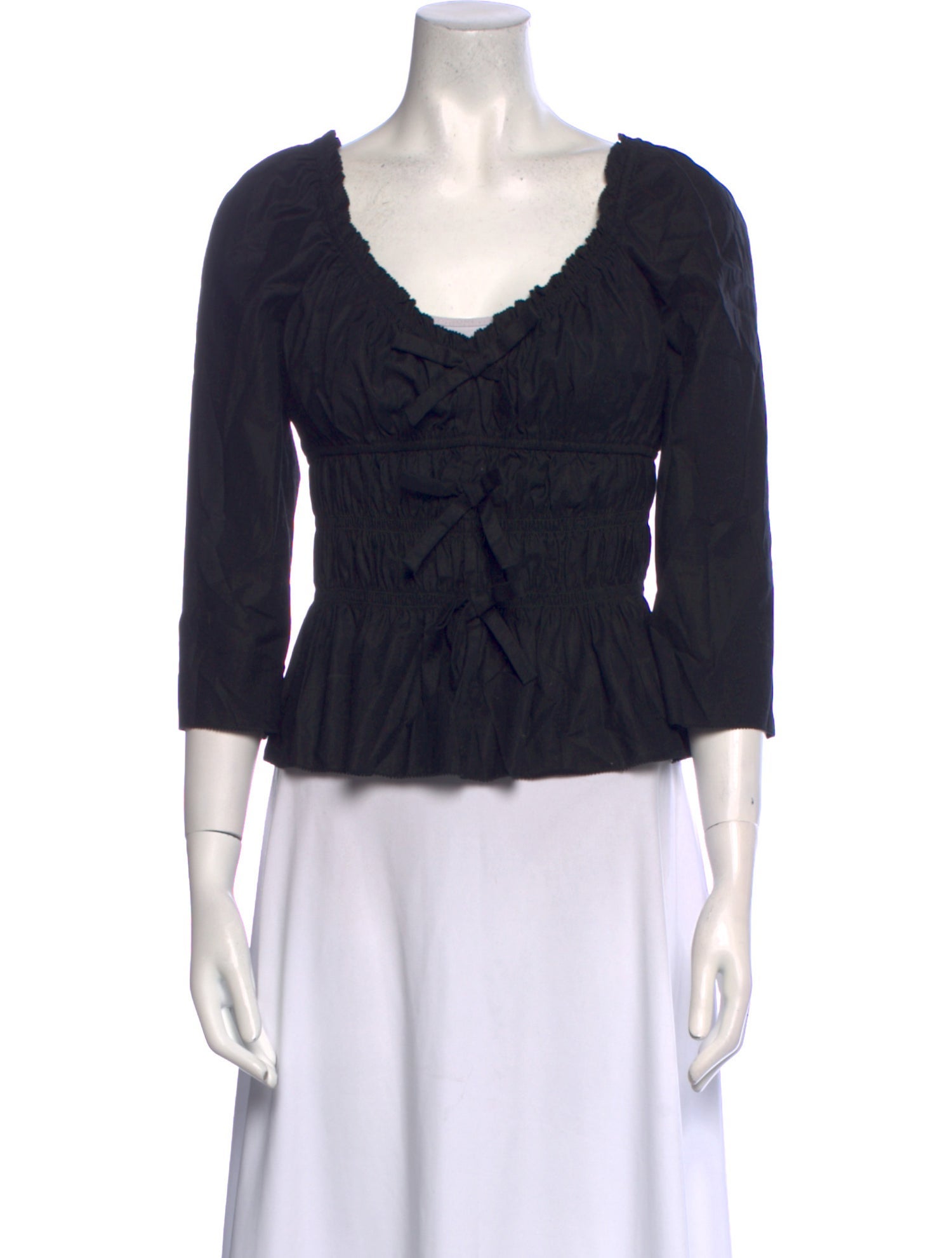 Reformation Scoop Neck Three-Quarter Sleeve Top