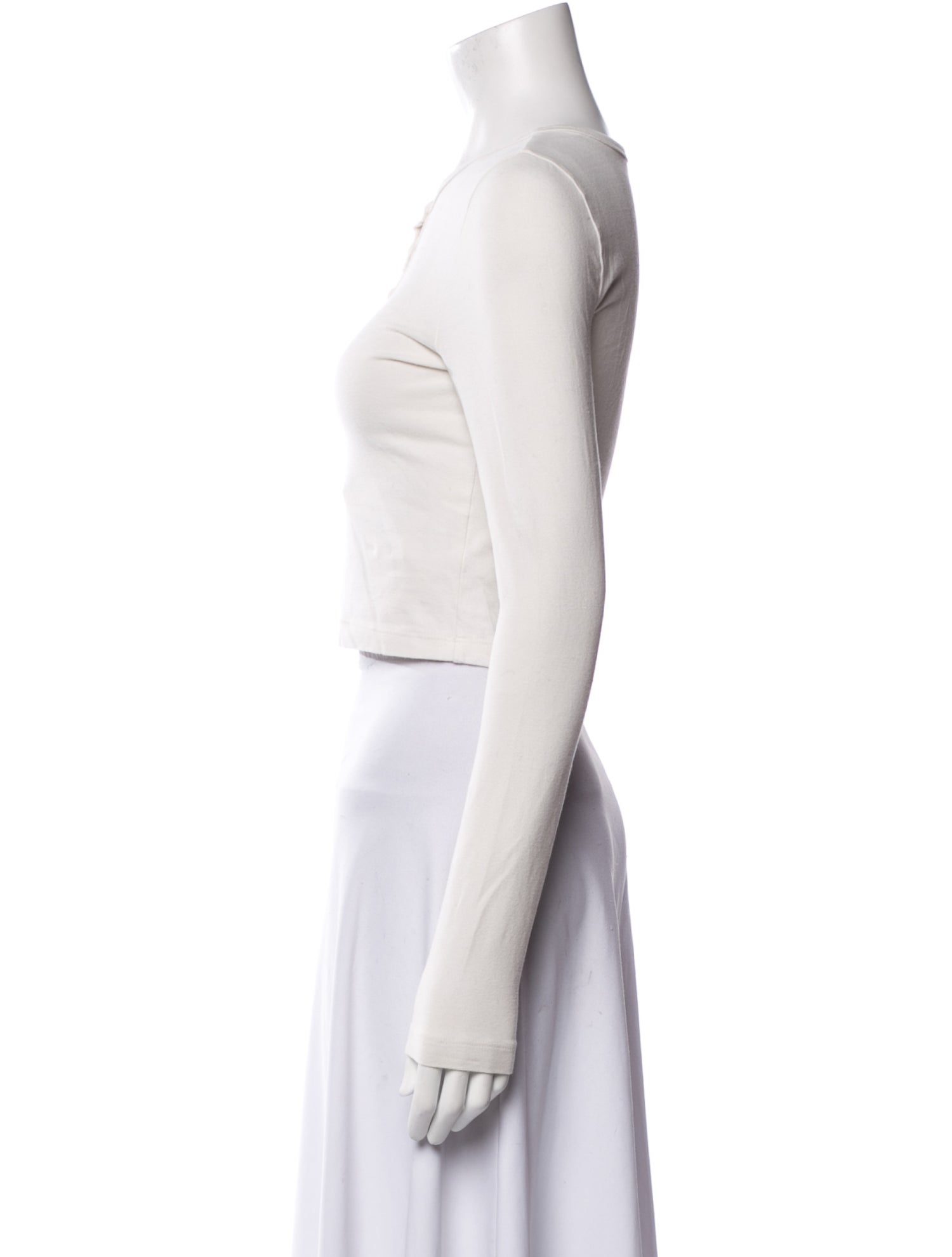 Reformation V-Neck Long Sleeve Crop Top