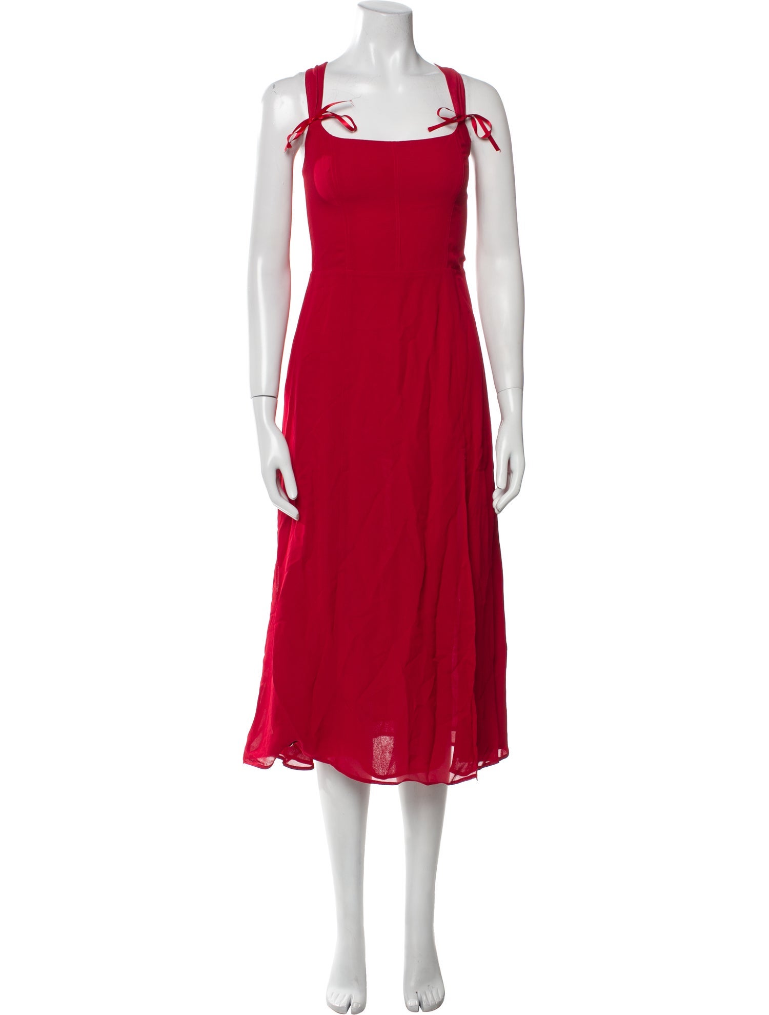 Reformation Square Neckline Midi Length Dress